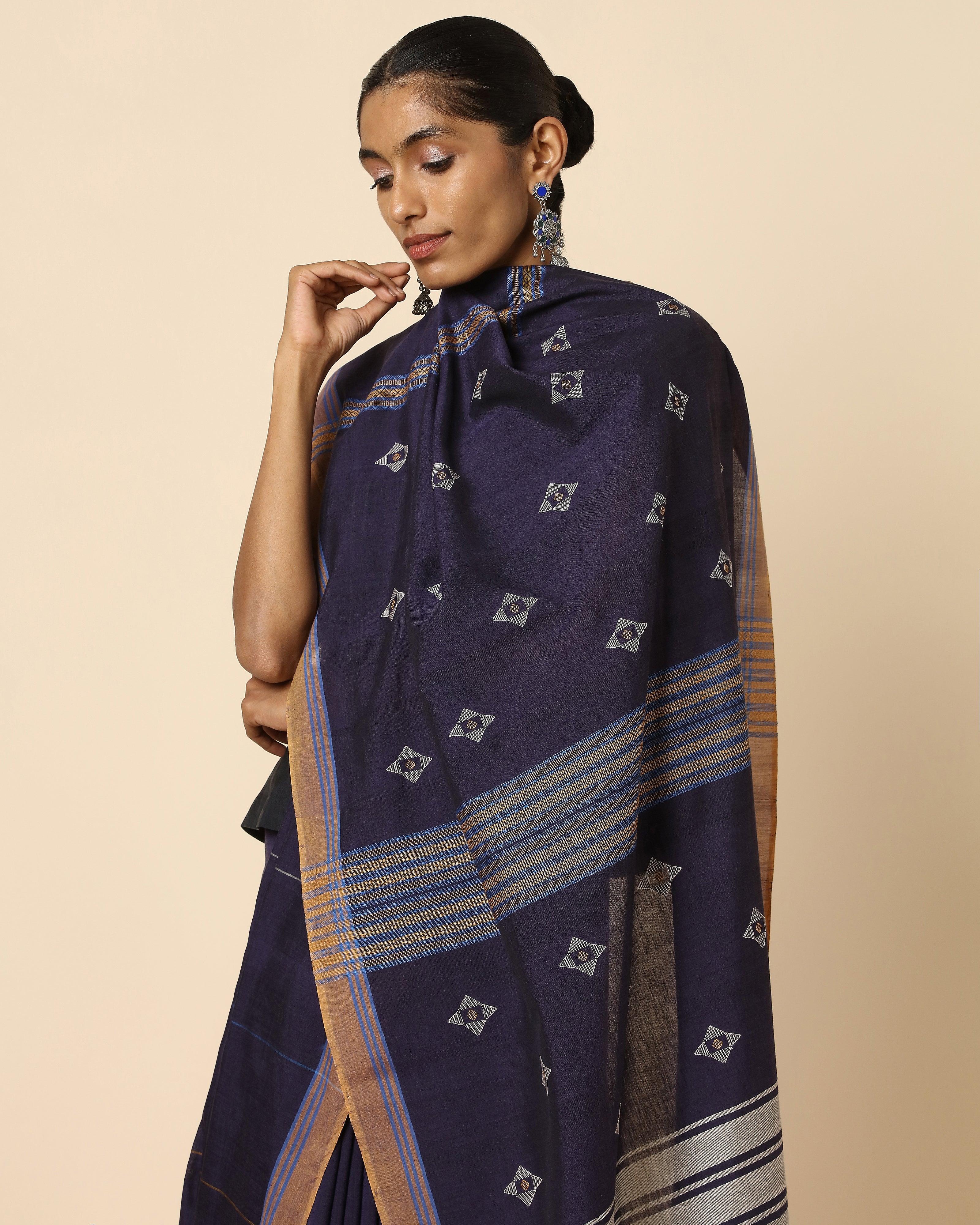 Osana Bhujodi Extra Weft Cotton Saree