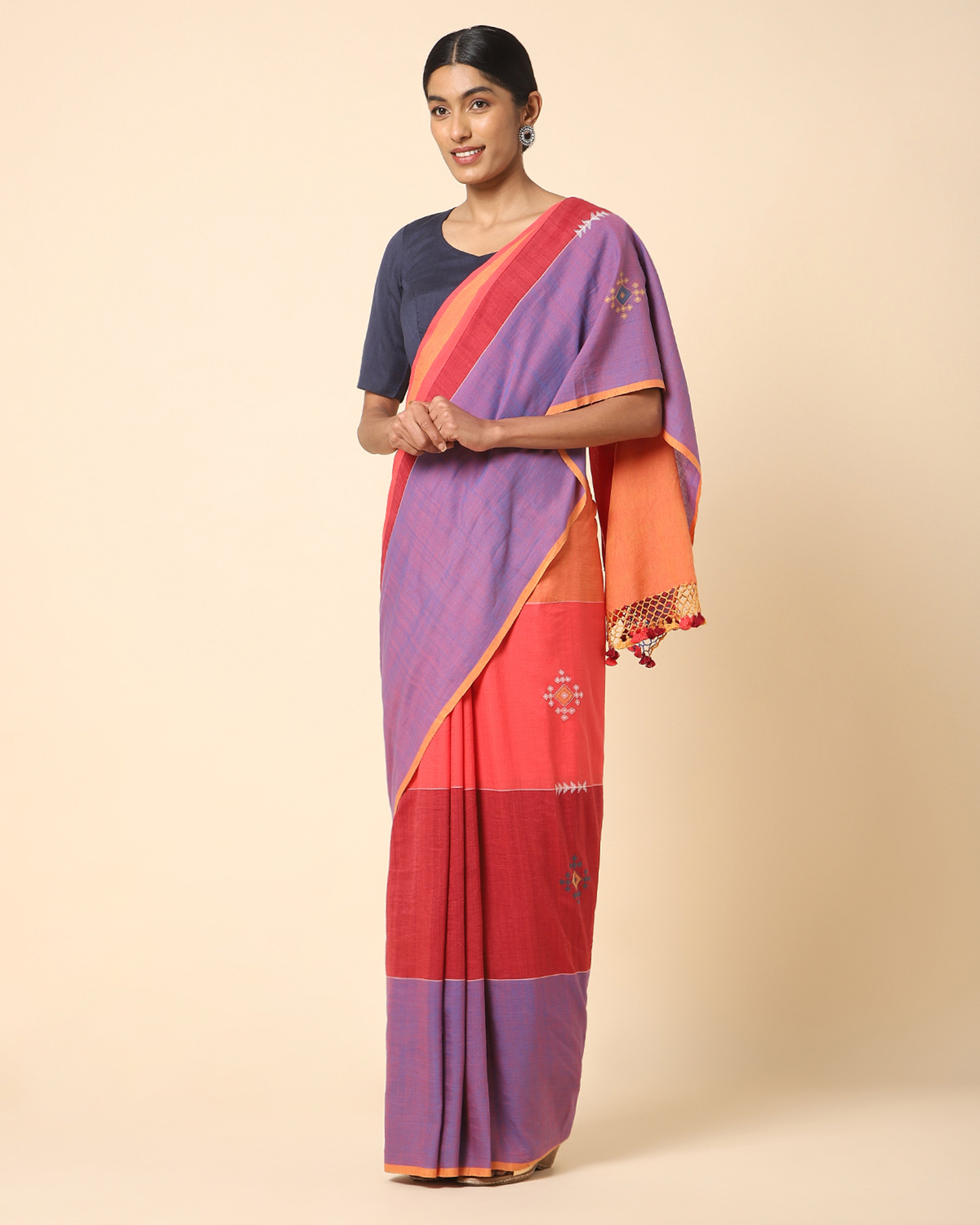 Reina Bhujodi Extra Weft Cotton Saree