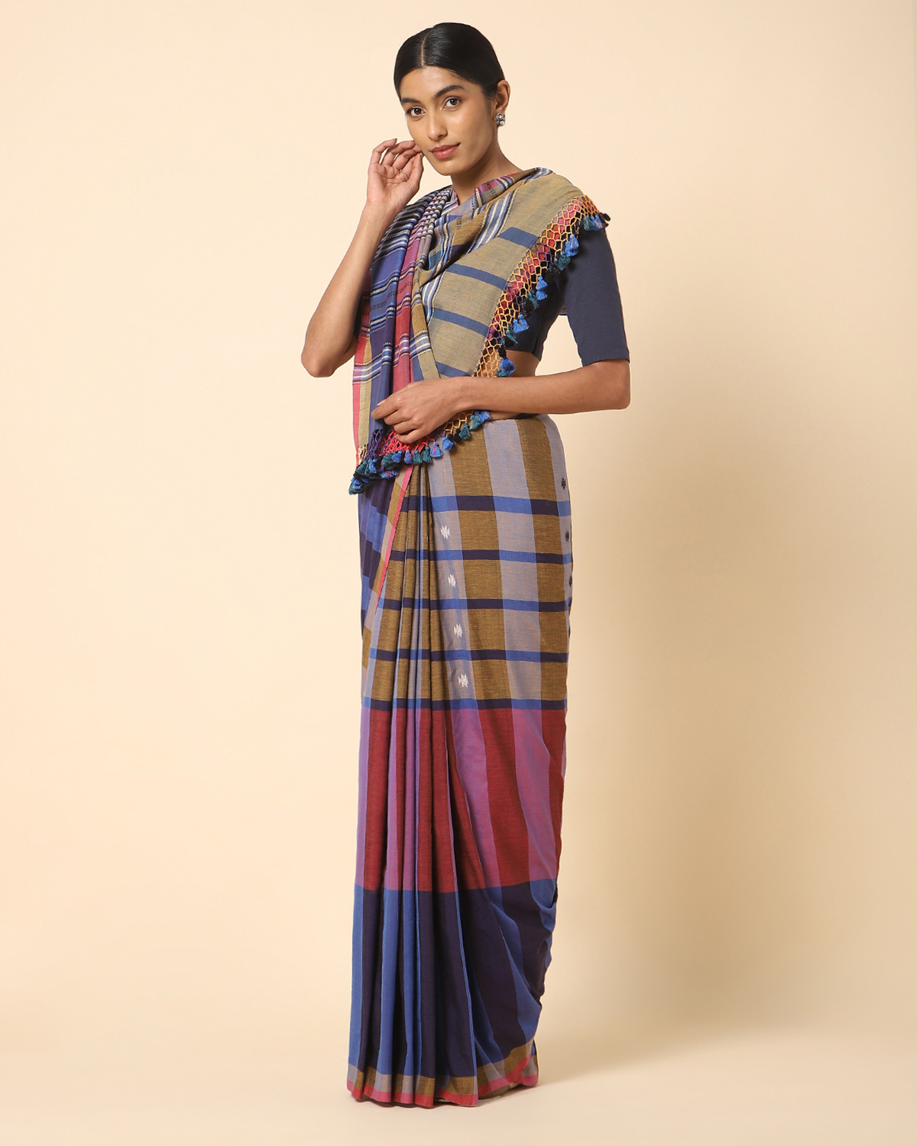 Mrinali Bhujodi Extra Weft Cotton Saree