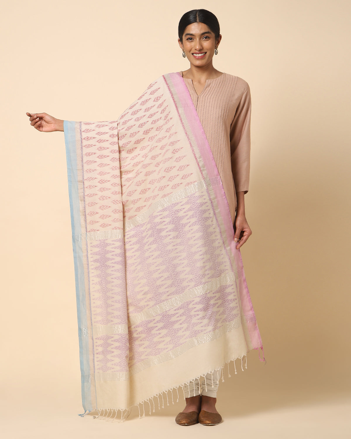 Jamuna Pochampally Weft Ikat Cotton Dupatta
