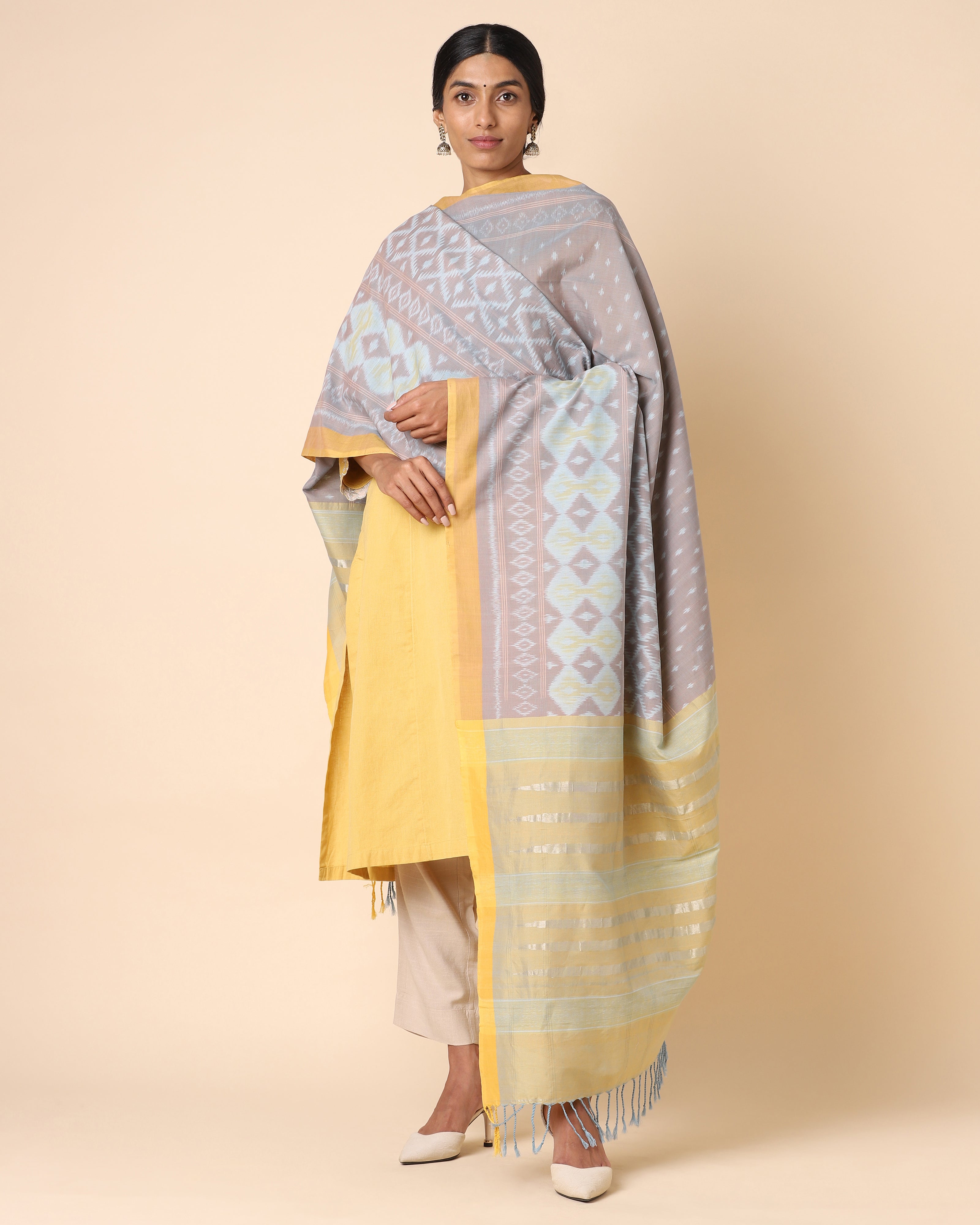 Kairavi Pochampally Weft Ikat Cotton Dupatta