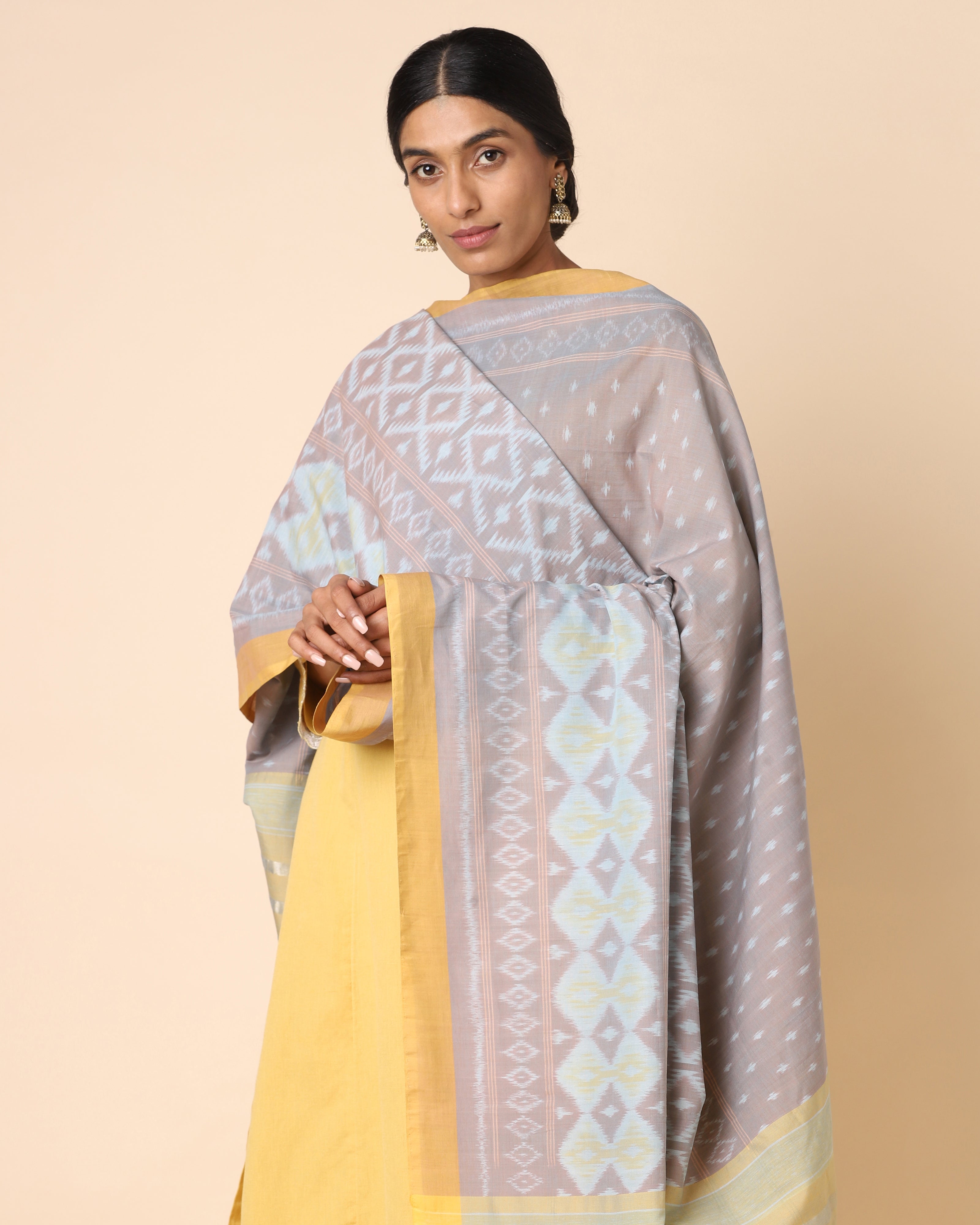 Kairavi Pochampally Weft Ikat Cotton Dupatta