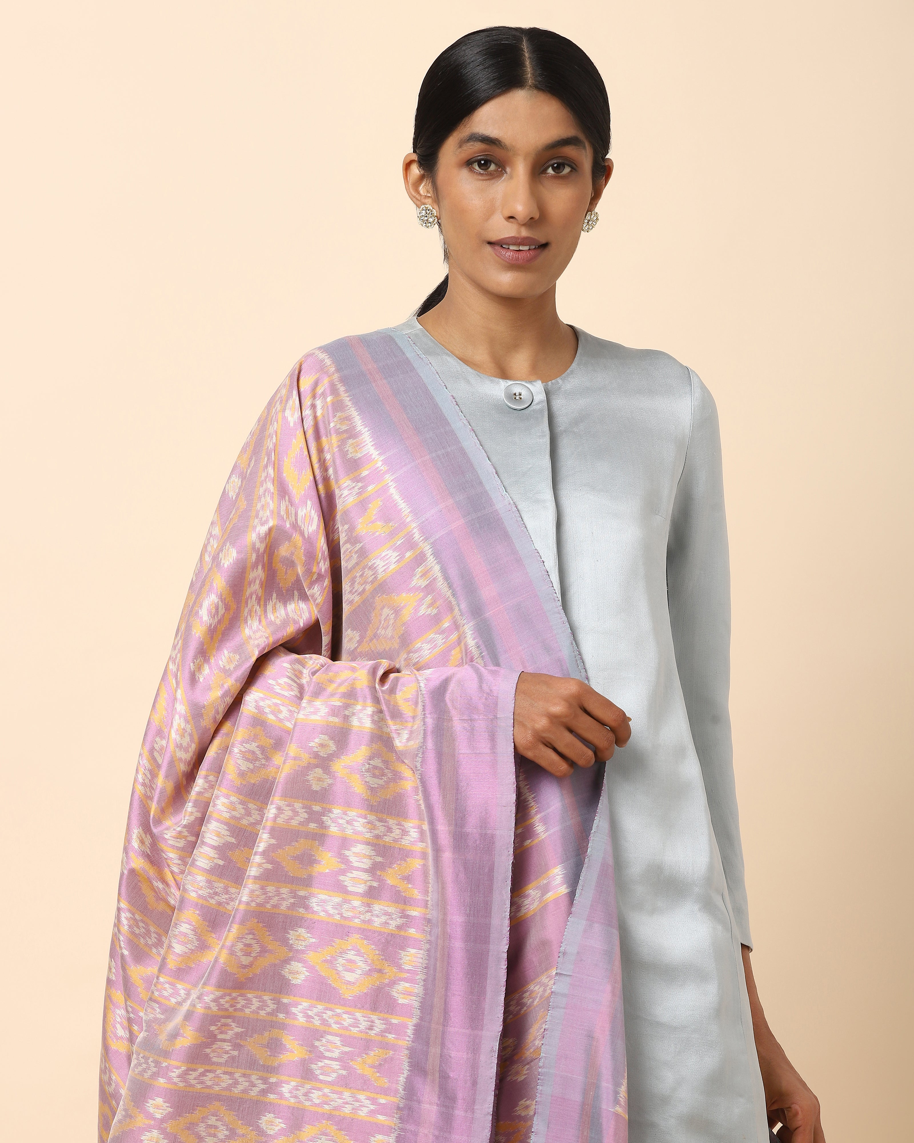 Yaashee Pochampally Weft Ikat Cotton Silk Dupatta