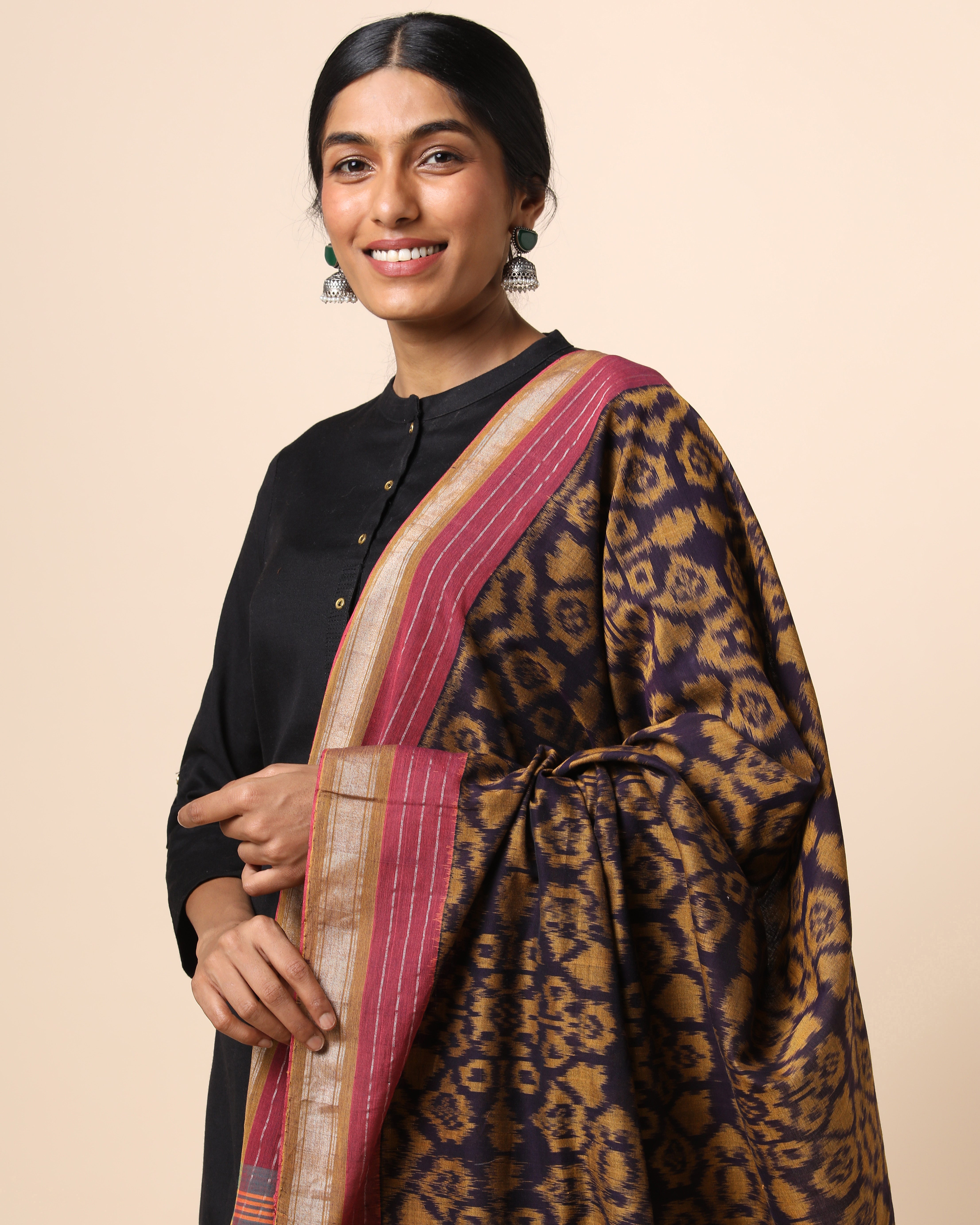 Banvi Pochampally Weft Ikat Cotton Dupatta