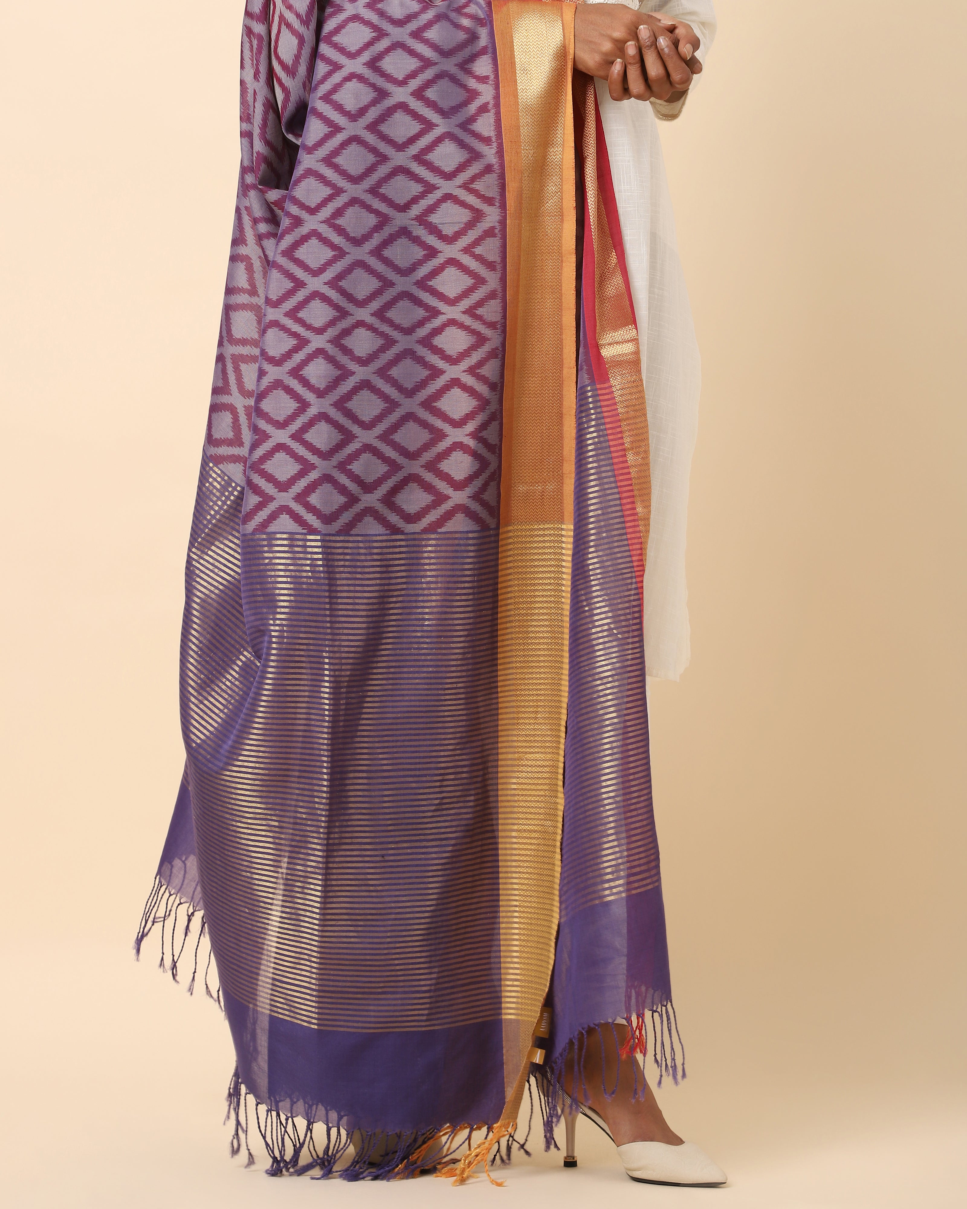 Gheethi Pochampally Weft Ikat Cotton Dupatta