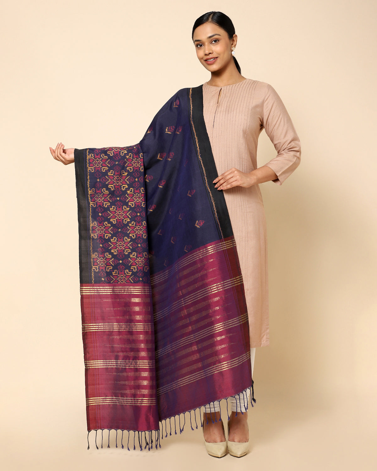 Eesha Pochampally Weft Ikat Cotton Silk Dupatta