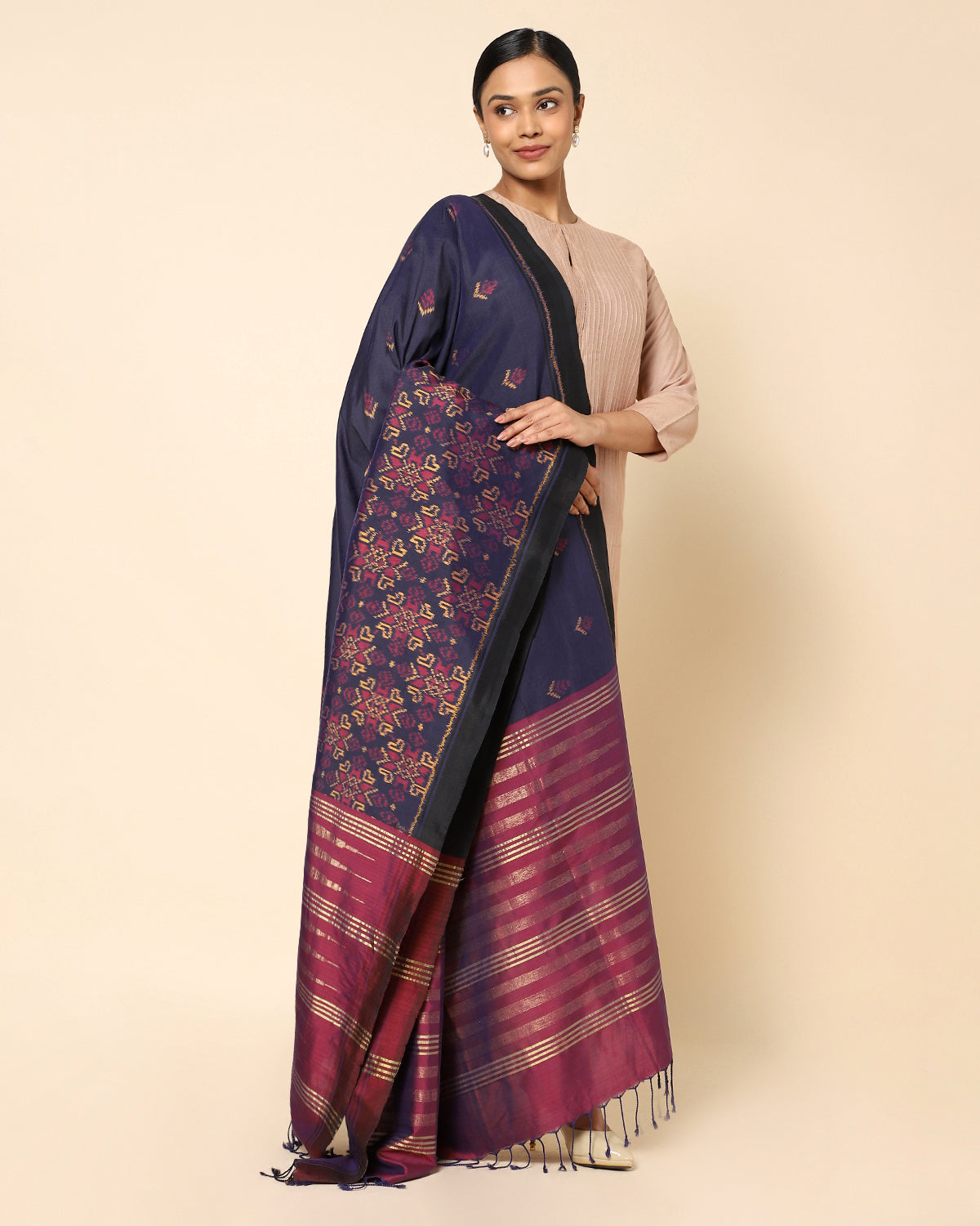 Eesha Pochampally Weft Ikat Cotton Silk Dupatta