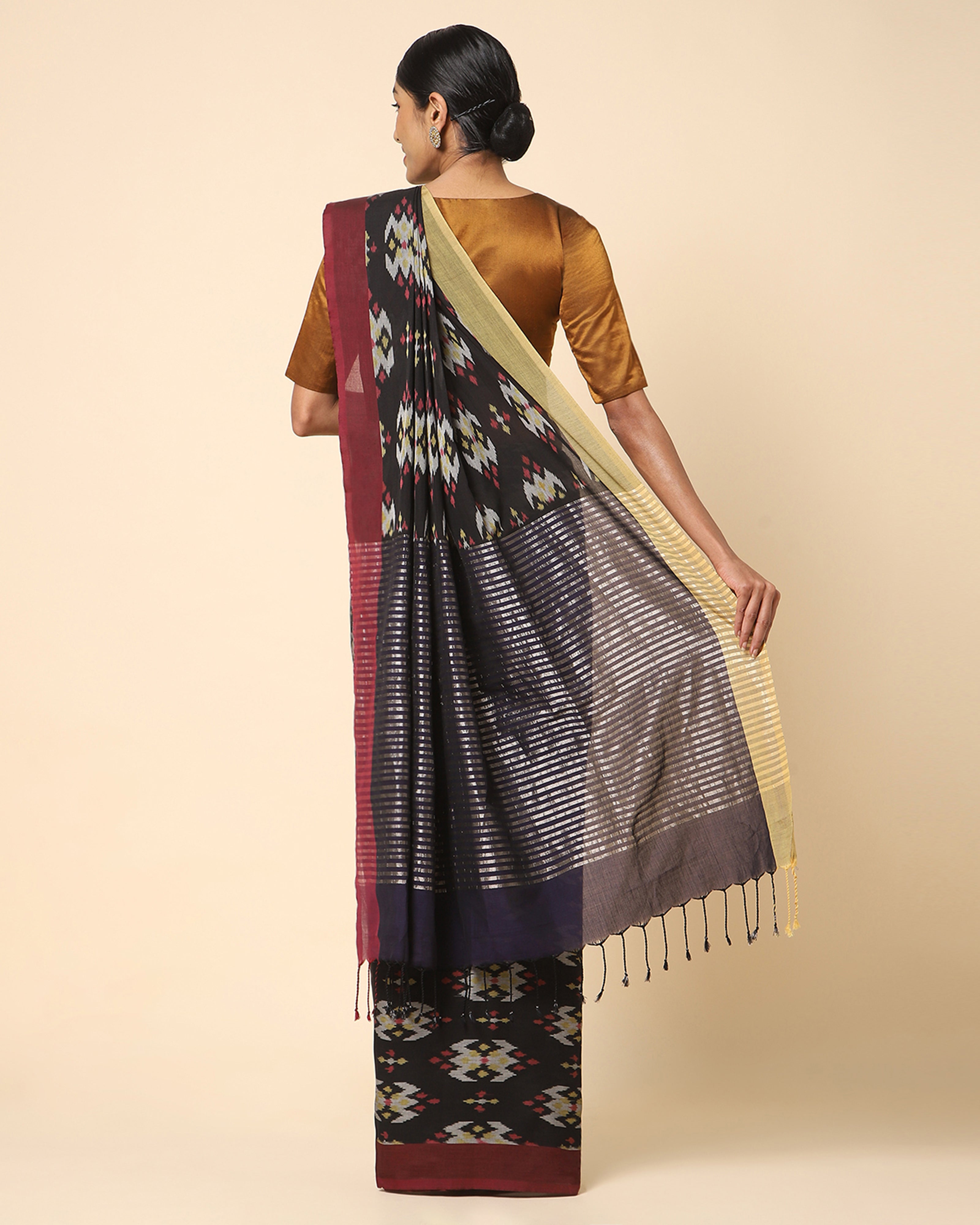 Jivya Pochampally Warp Ikat Cotton Saree