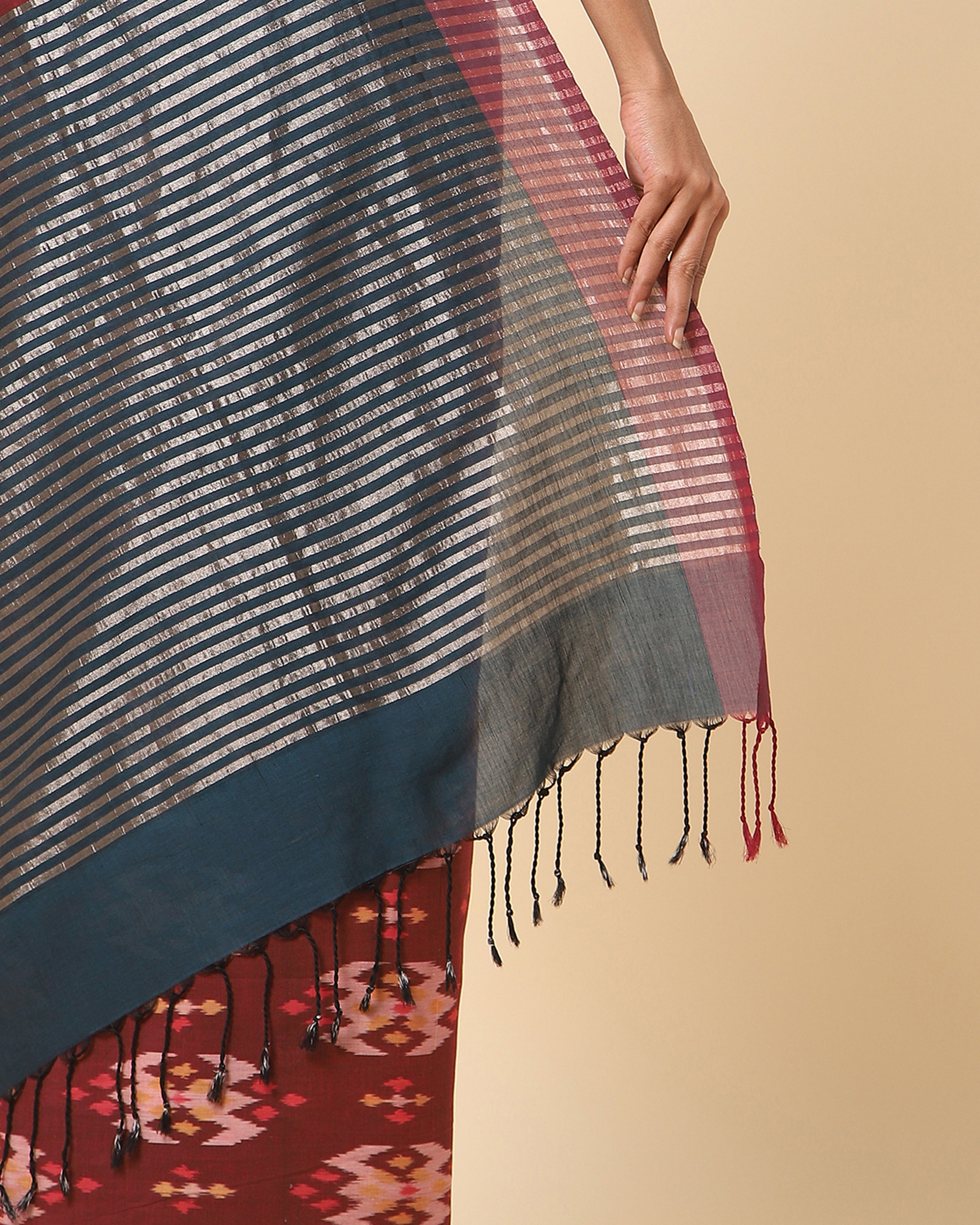 Jivya Pochampally Warp Ikat Cotton Saree