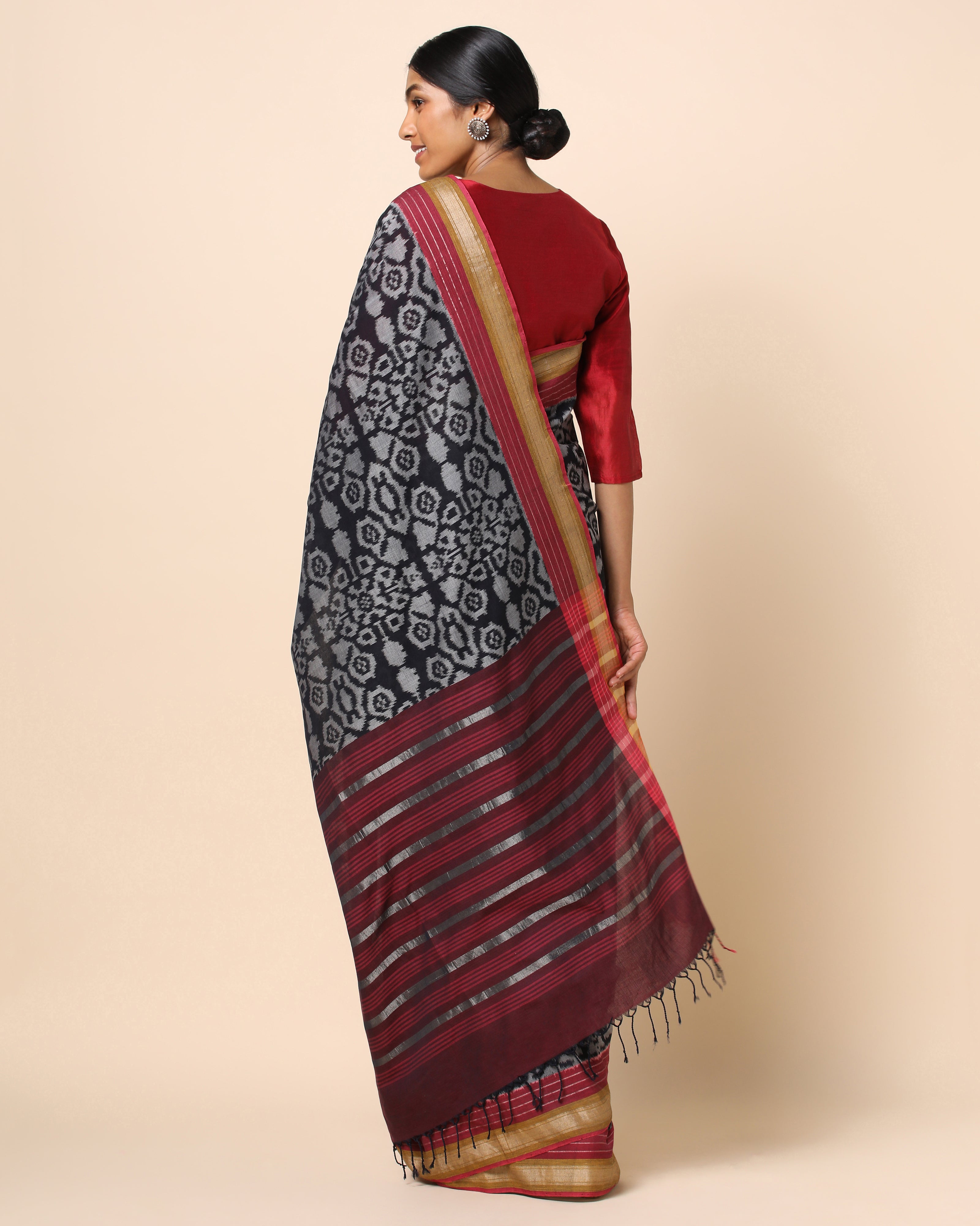 Banvi Pochampally Weft Ikat Cotton Saree