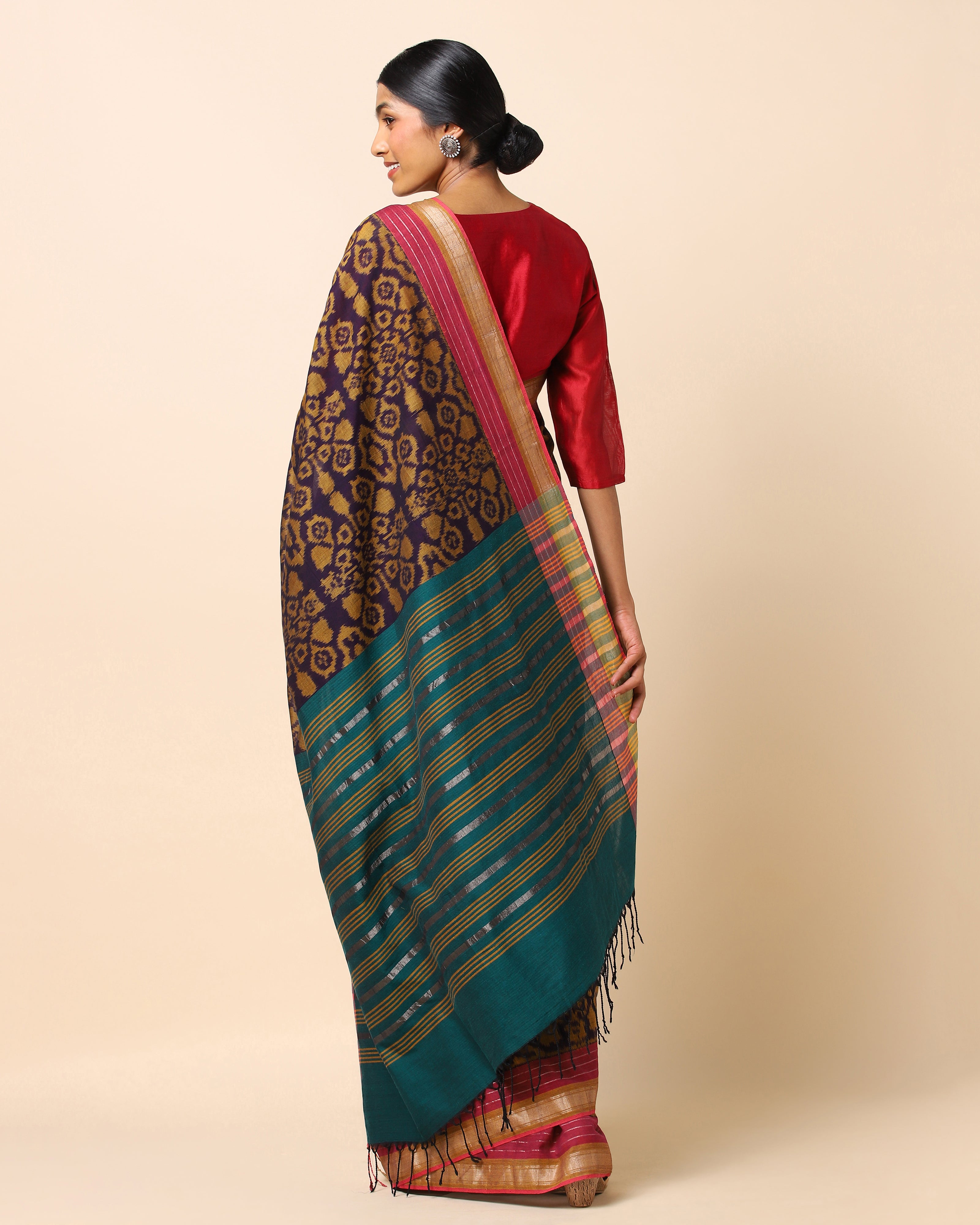 Banvi Pochampally Weft Ikat Cotton Saree