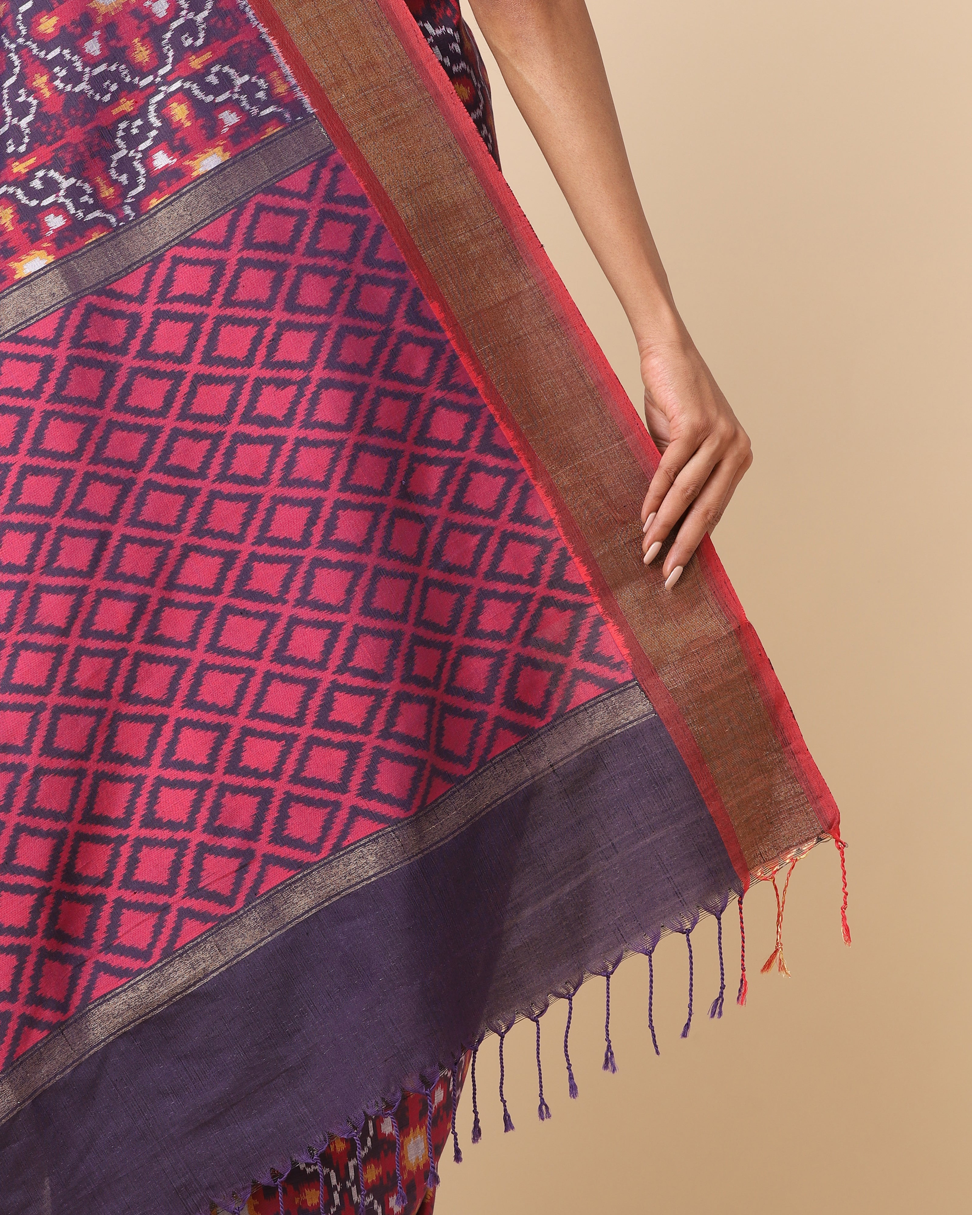 Ahilya Pochampally Weft Ikat Cotton Saree