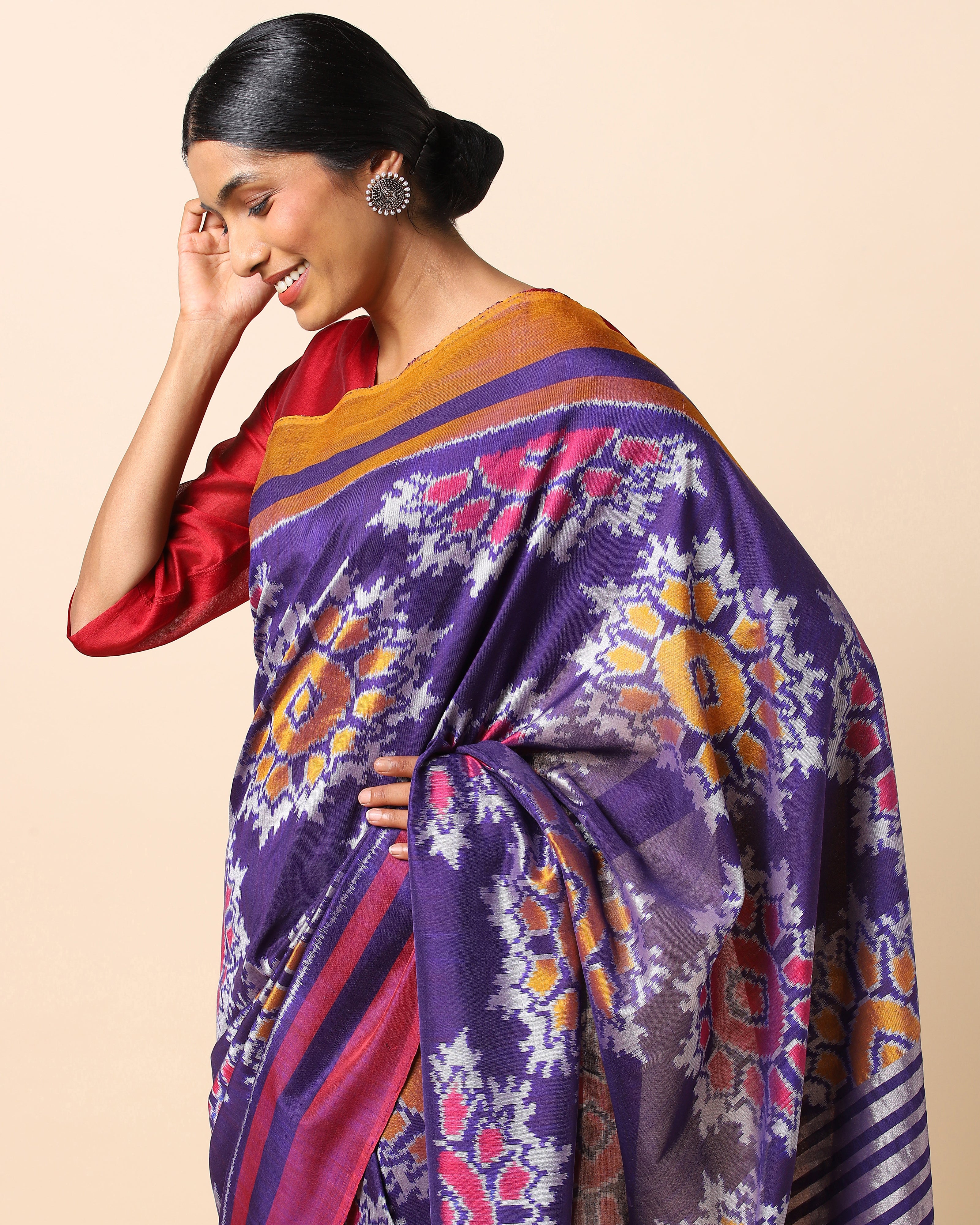 Urvija Pochampally Weft Ikat Cotton Saree