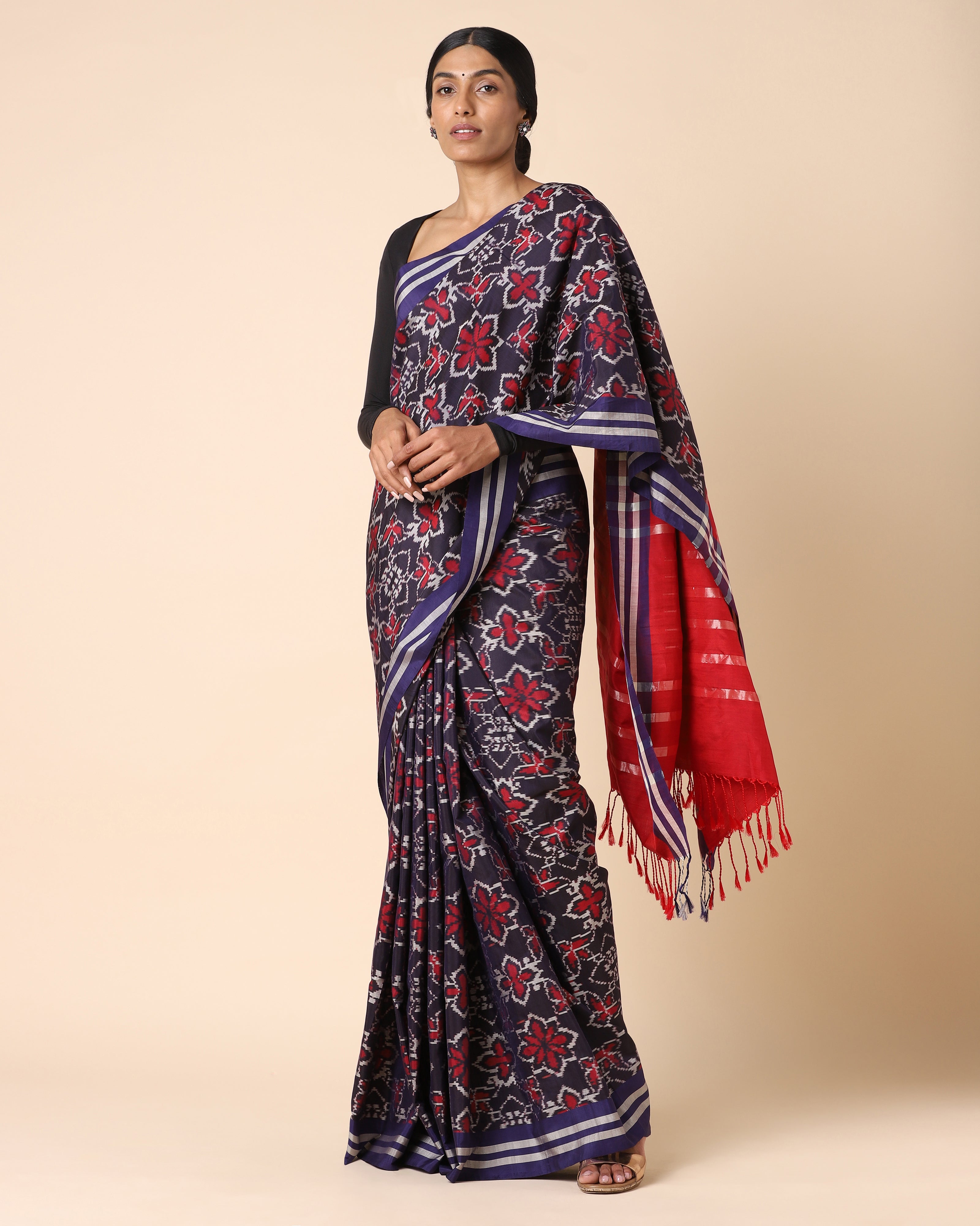 Amara Pochampally Warp Ikat Silk Saree