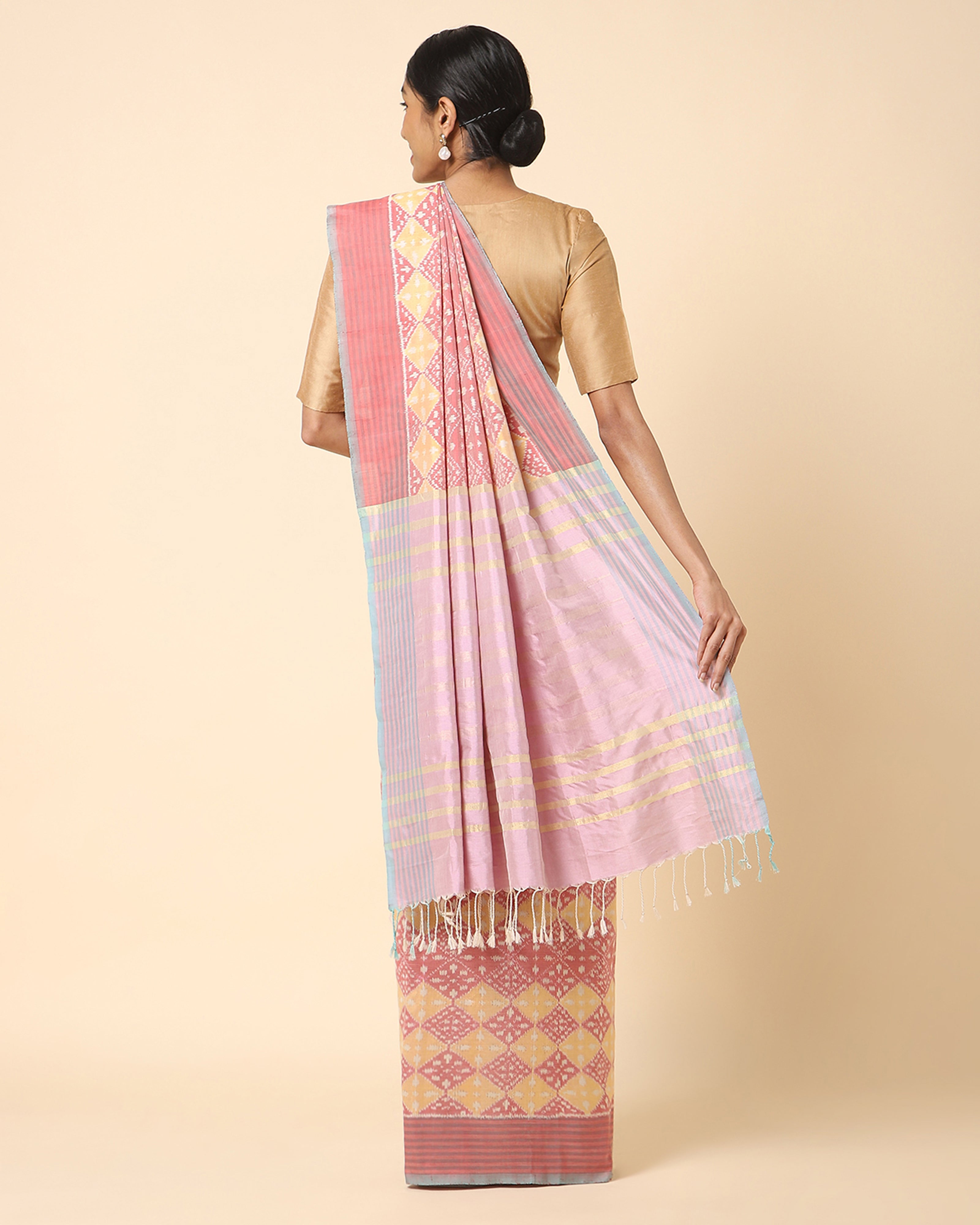 Parvini Pochampally Weft Ikat Cotton Silk Saree