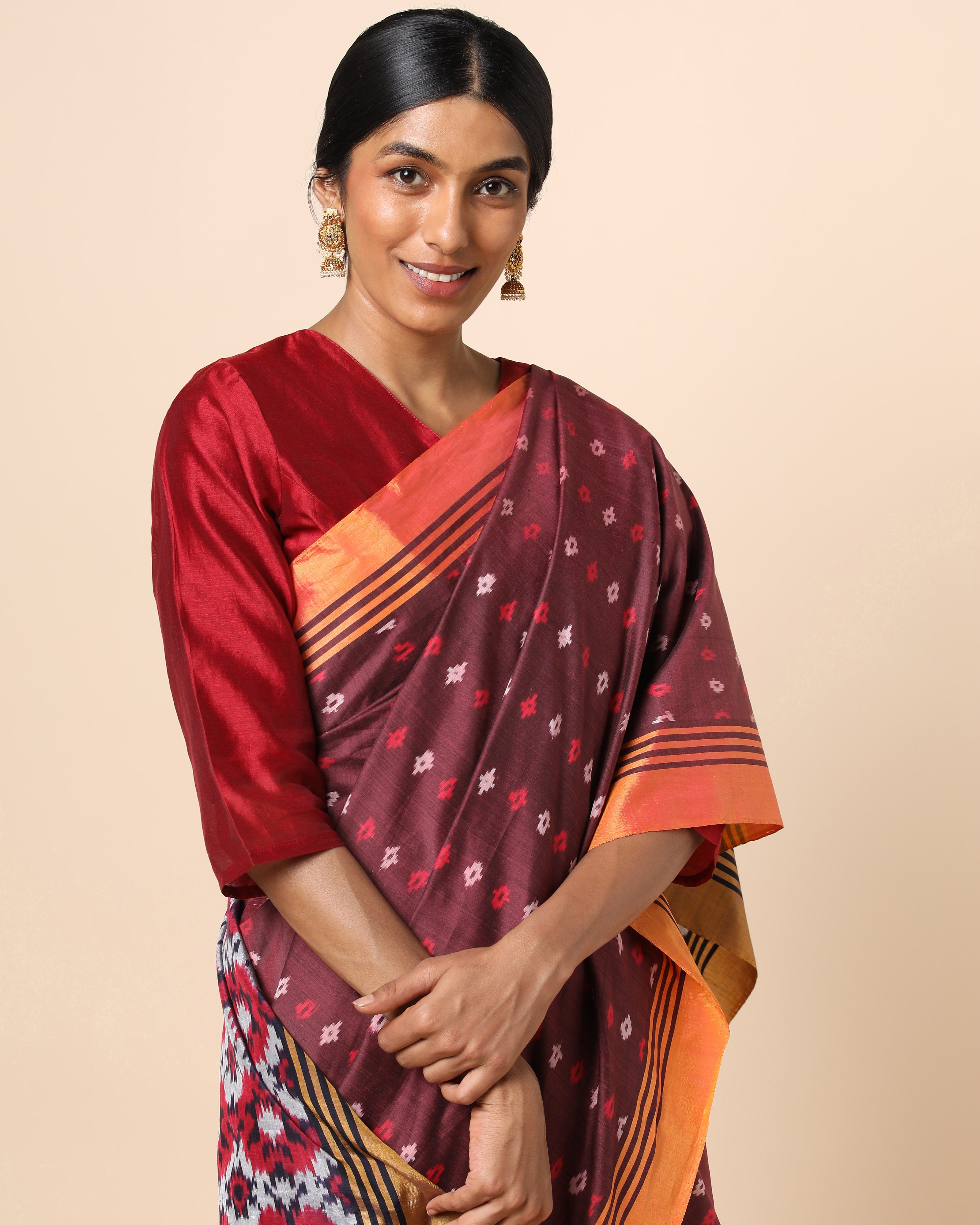Poonam Pochampally Warp Ikat Silk Saree