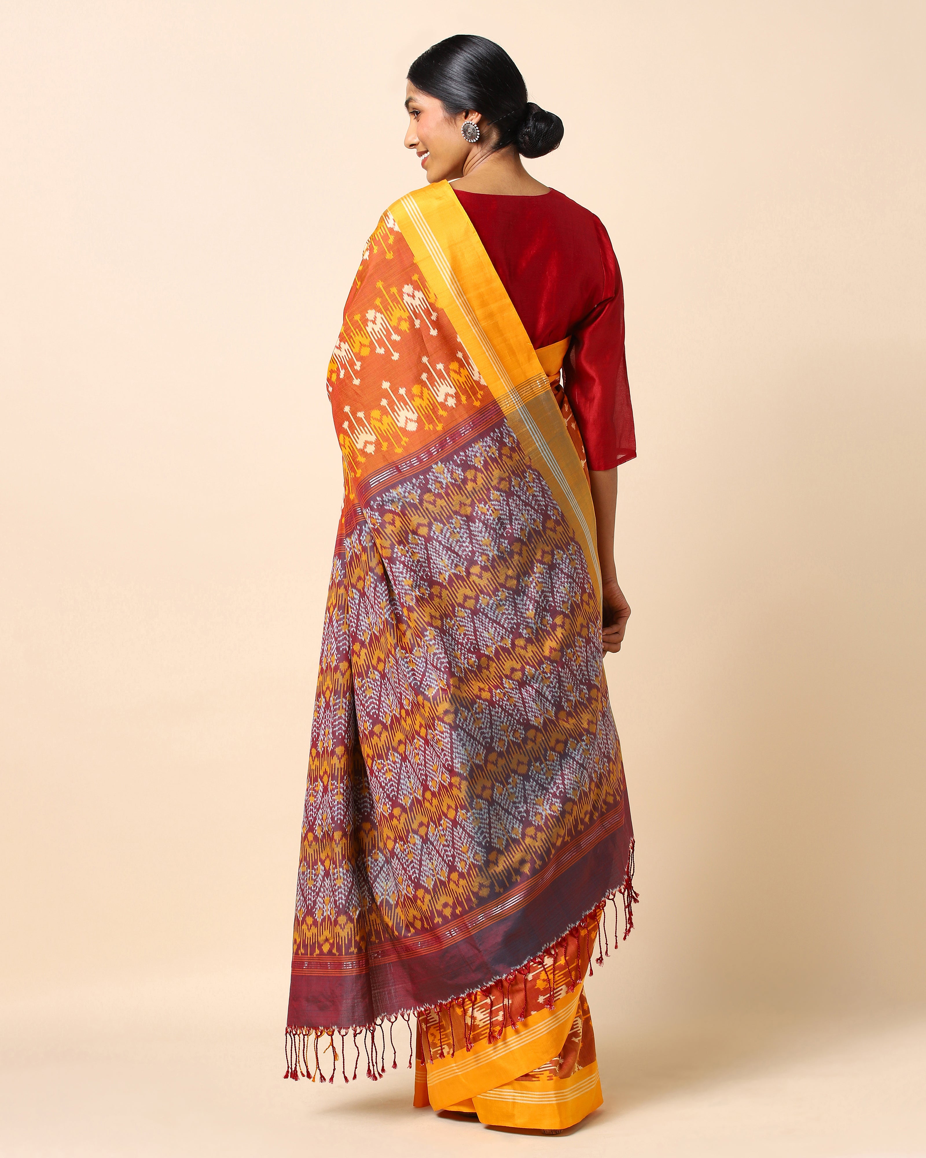 Naisha Pochampally Warp Ikat Silk Saree
