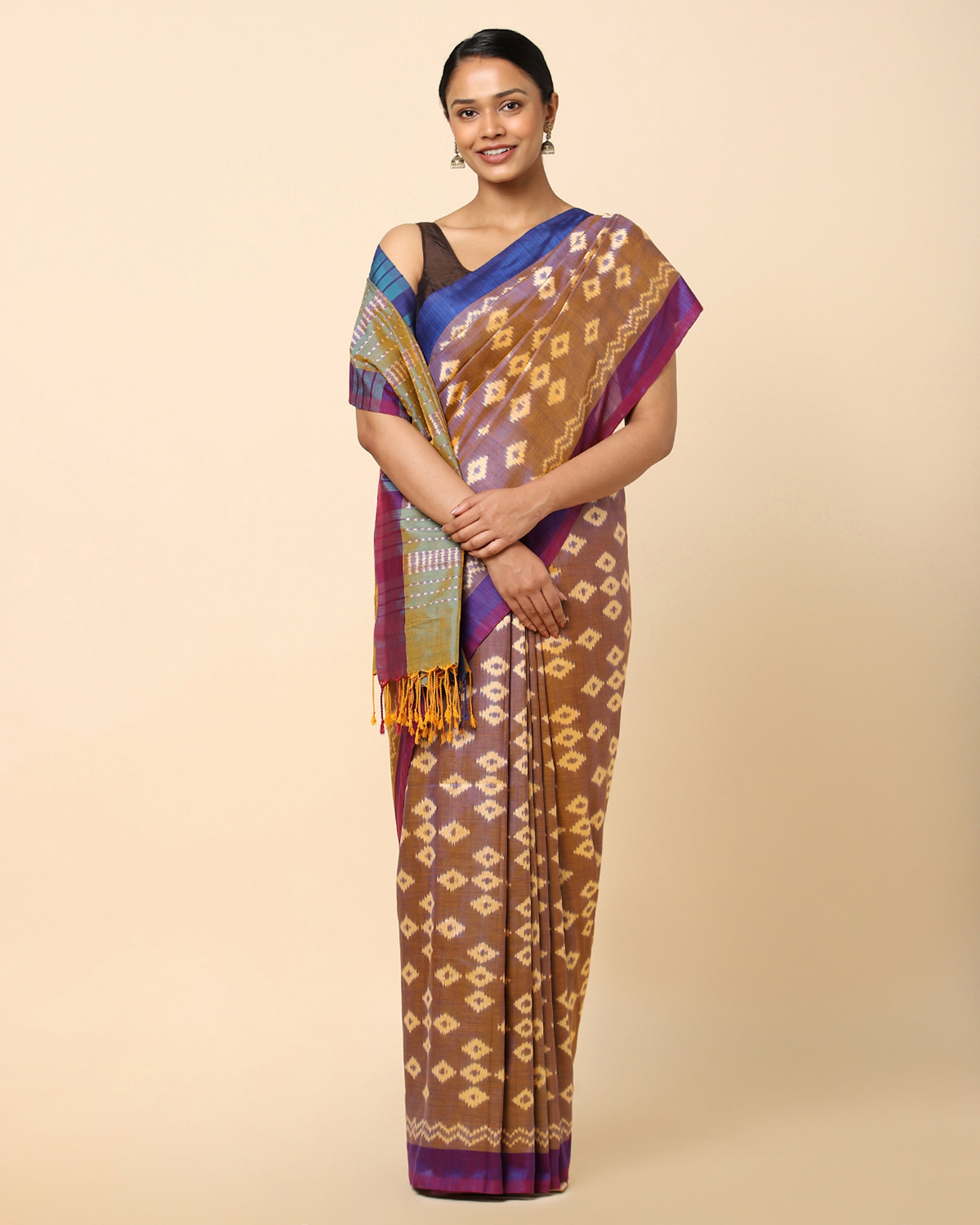 Dwiti Pochampally Weft Ikat Cotton Silk Saree