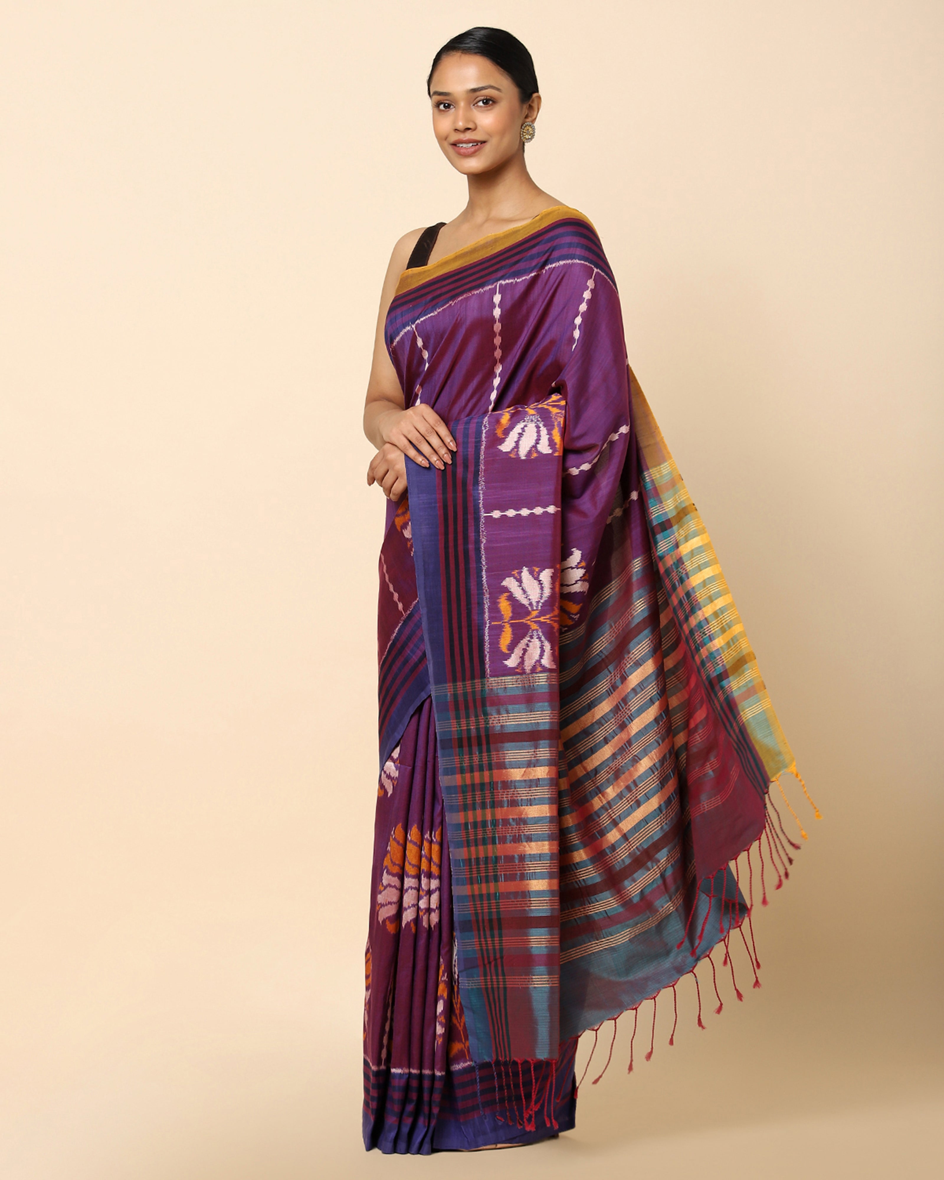 Pavani Pochampally Weft Ikat Cotton Silk Saree