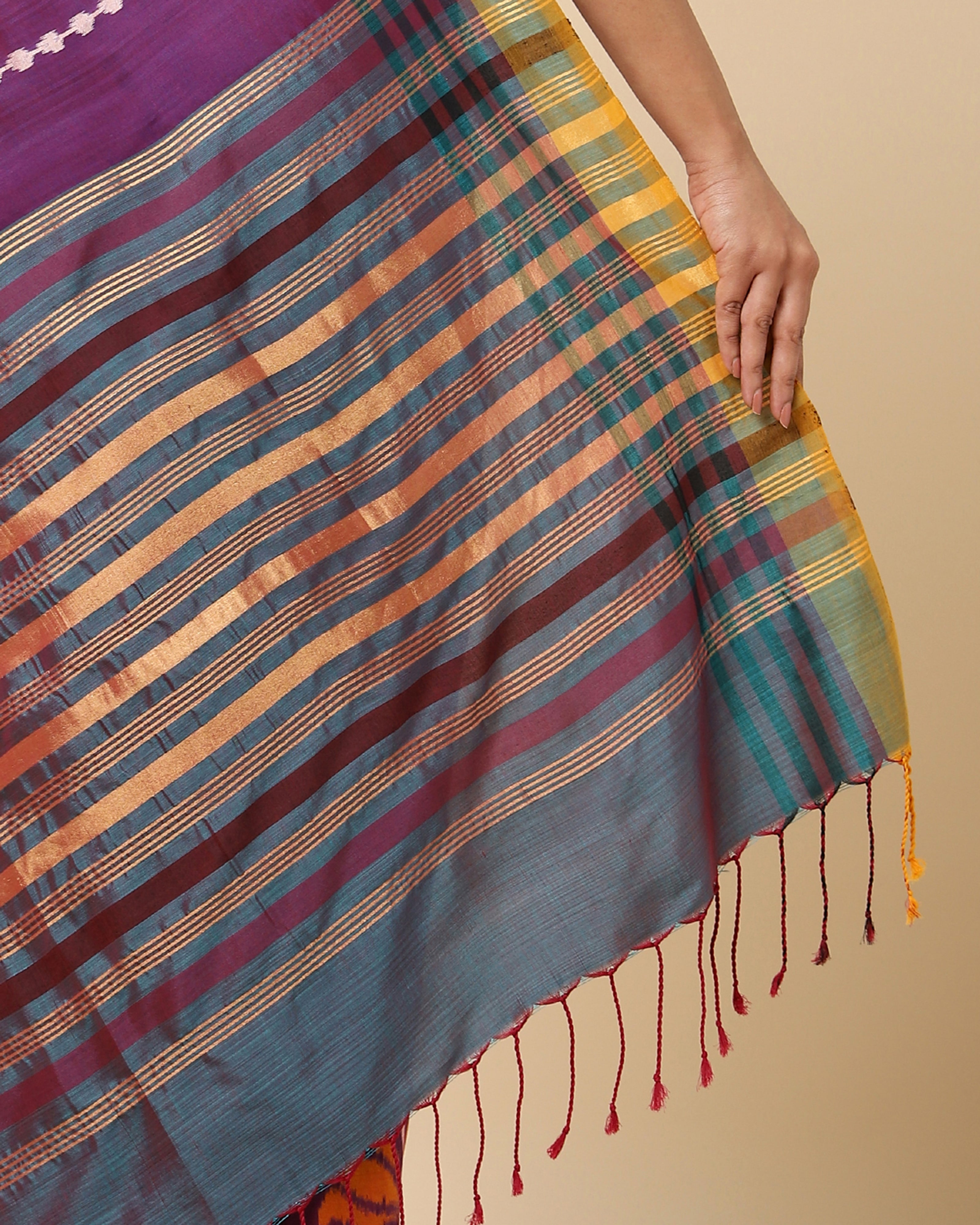 Pavani Pochampally Weft Ikat Cotton Silk Saree