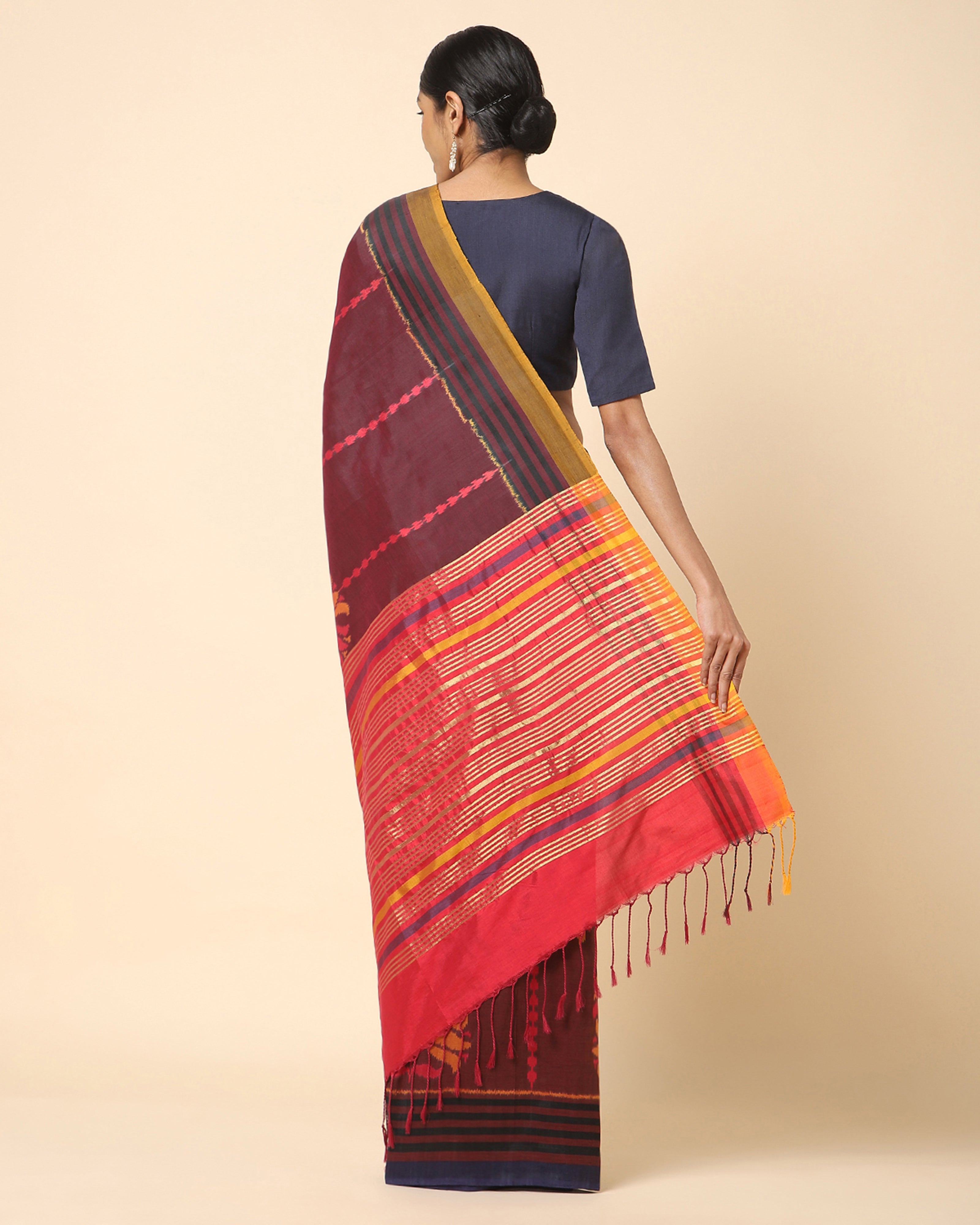 Pavani Pochampally Weft Ikat Cotton Silk Saree