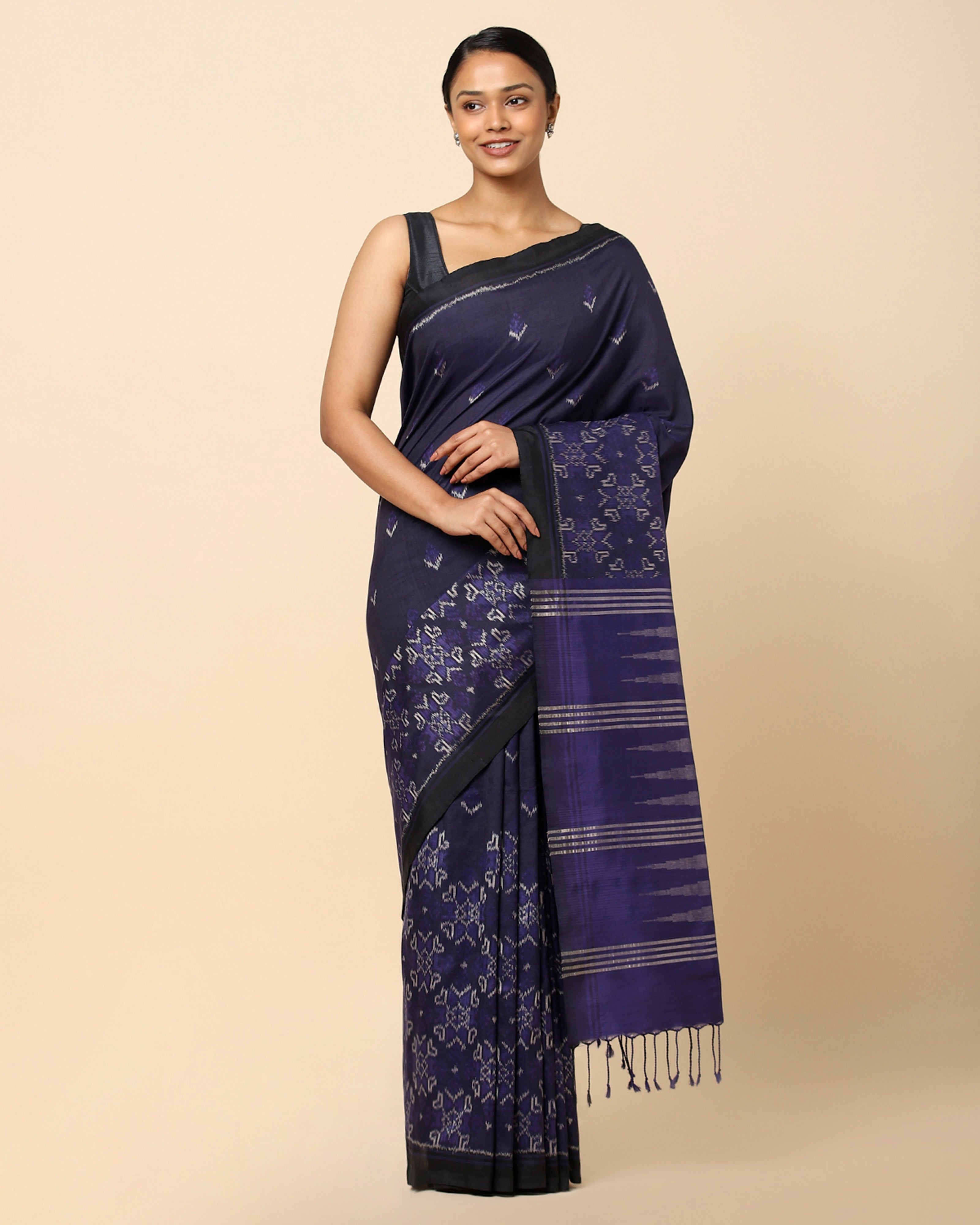 Eesha Pochampally Weft Ikat Cotton Silk Saree