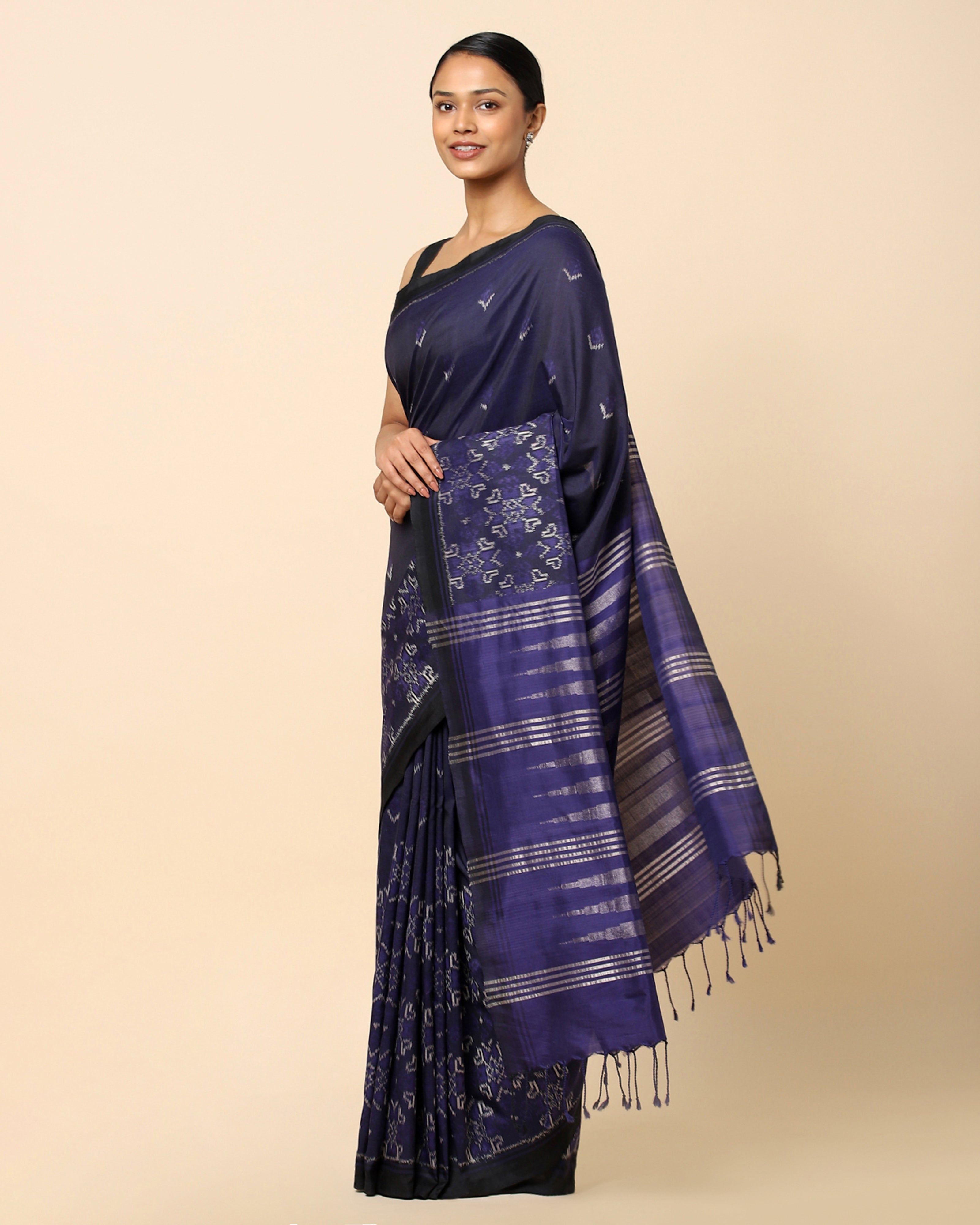Eesha Pochampally Weft Ikat Cotton Silk Saree