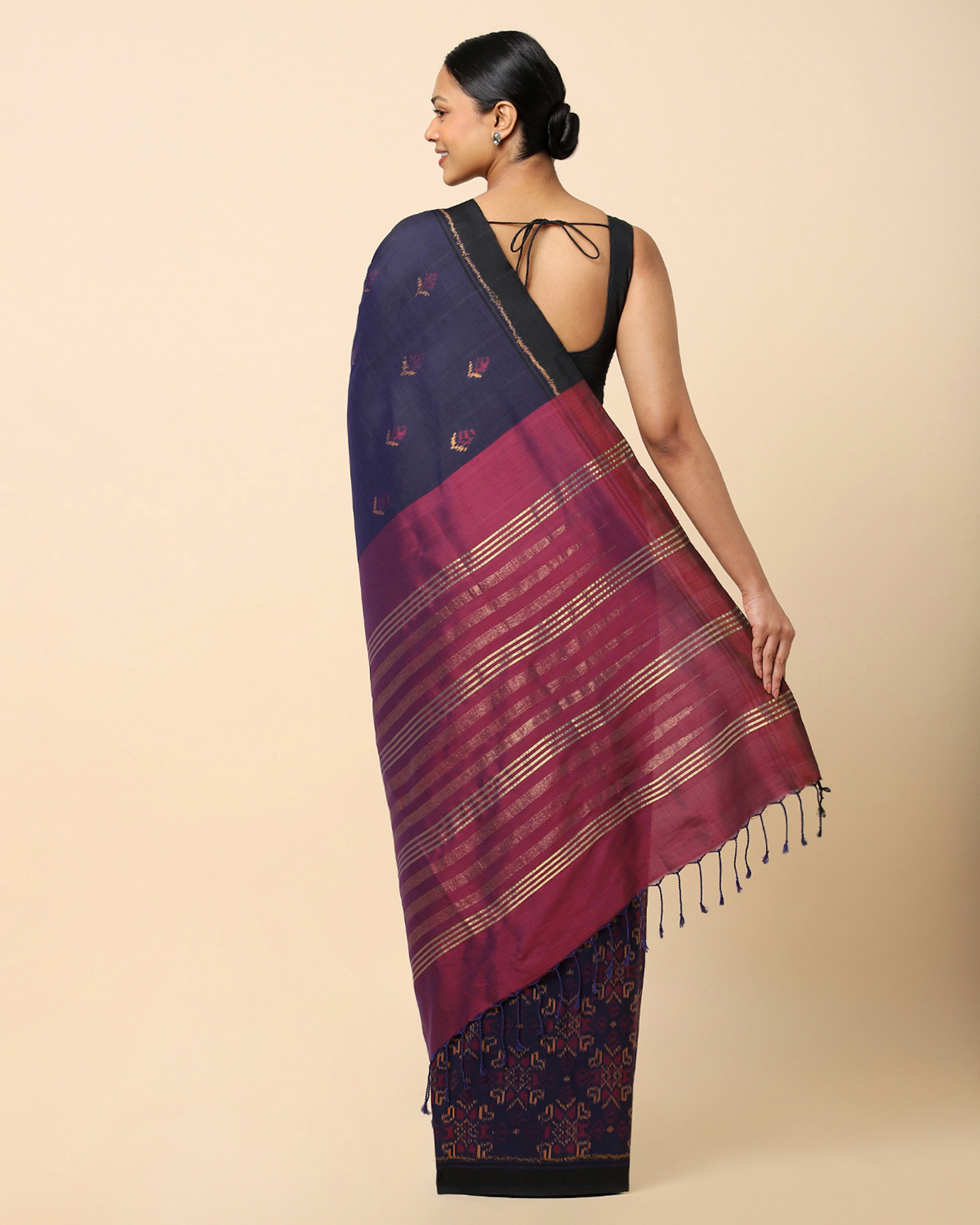 Eesha Pochampally Weft Ikat Cotton Silk Saree