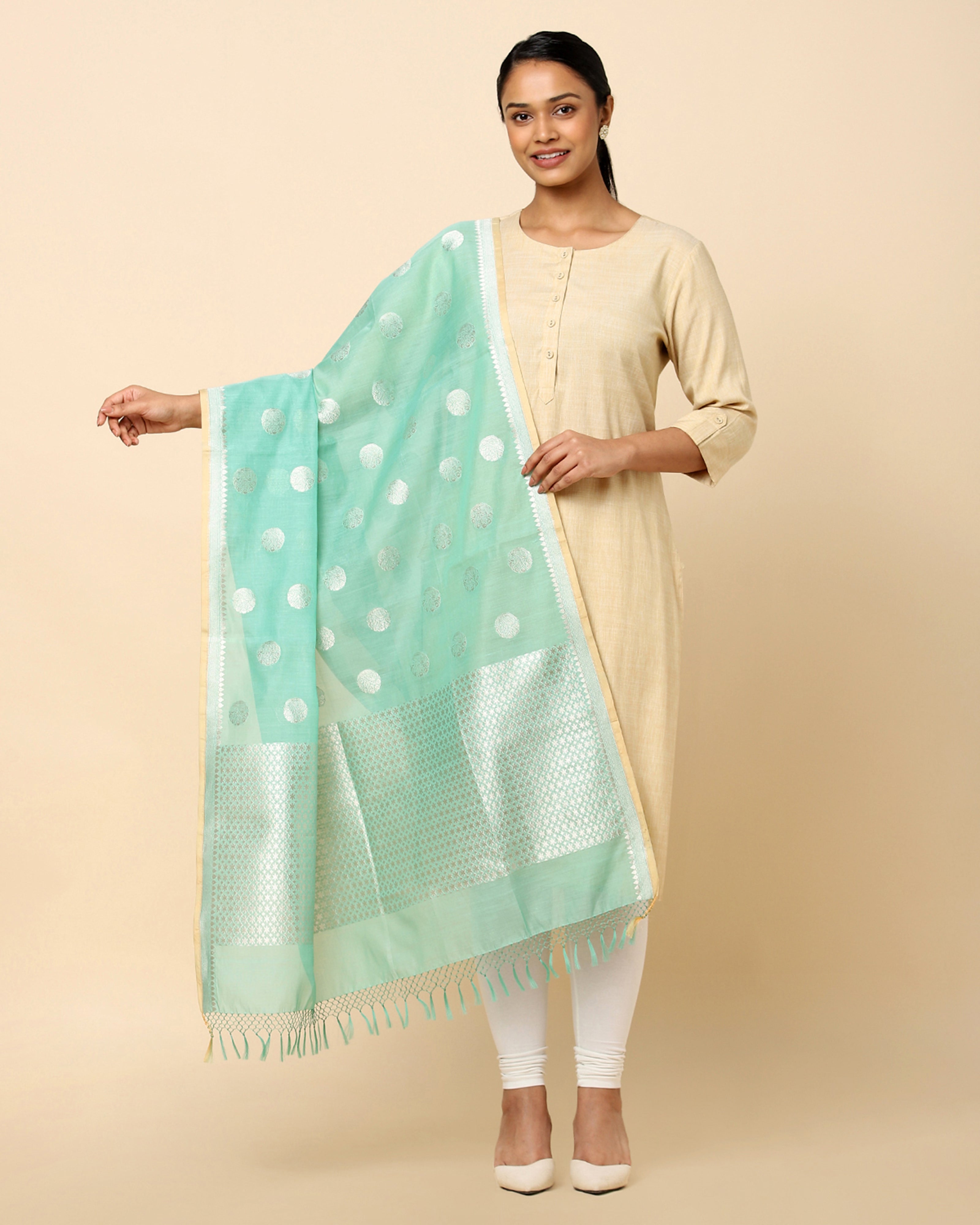 Bhairavi Banarasi Kadwa Silk Cotton Dupatta