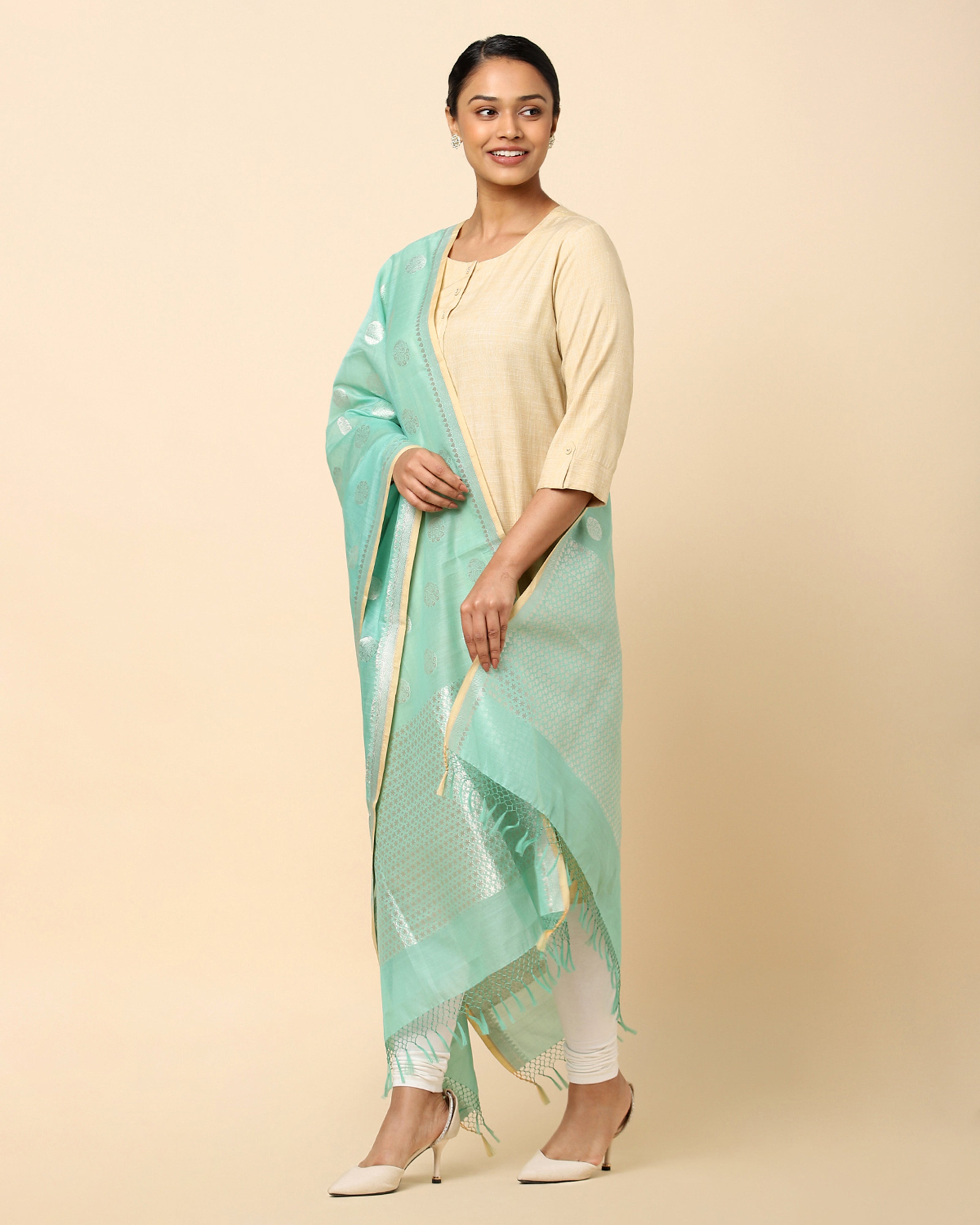 Bhairavi Banarasi Kadwa Silk Cotton Dupatta