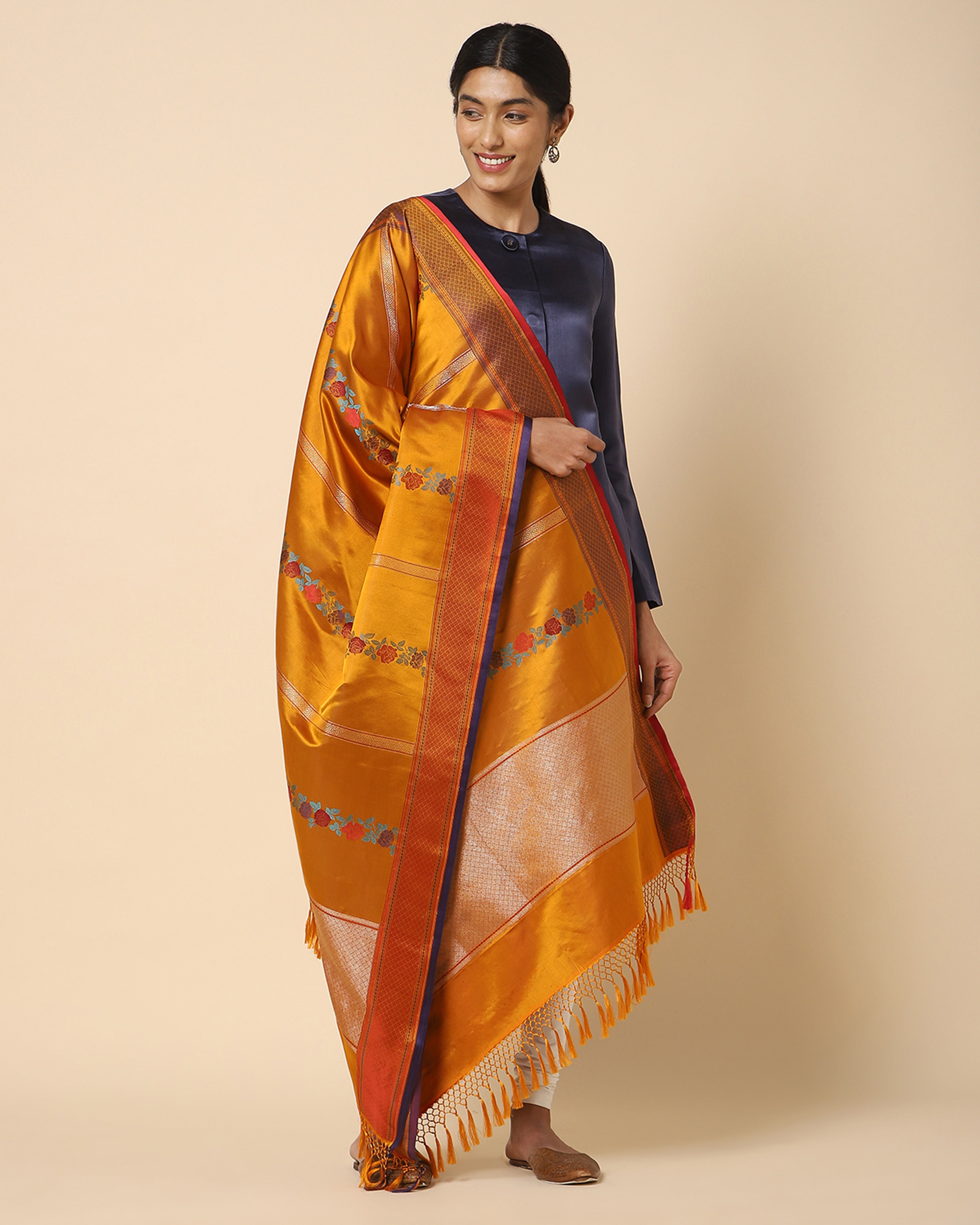 Roopal Banarasi Tanchoi Silk Dupatta