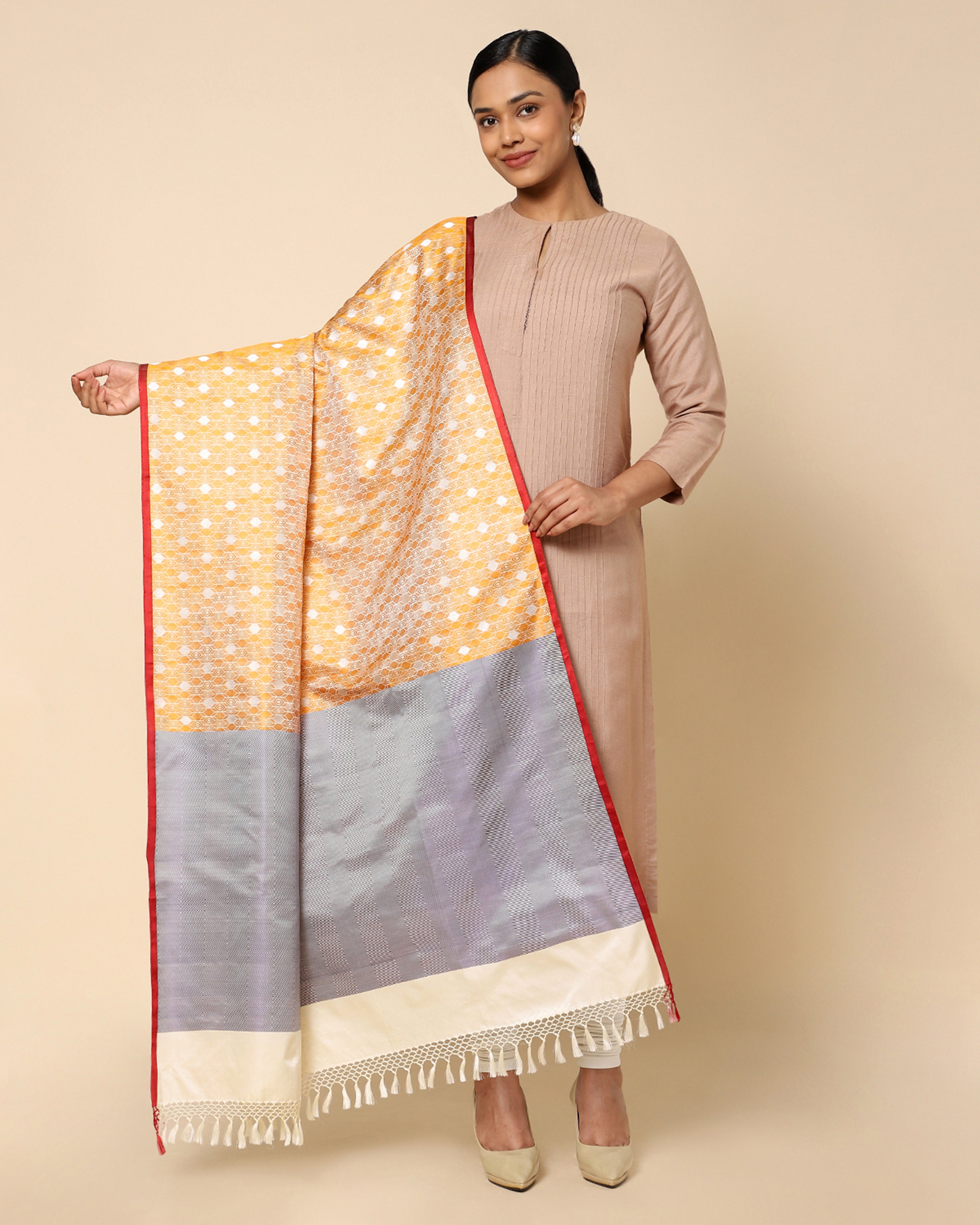 Geo Saga Banarasi Tanchoi Silk Dupatta