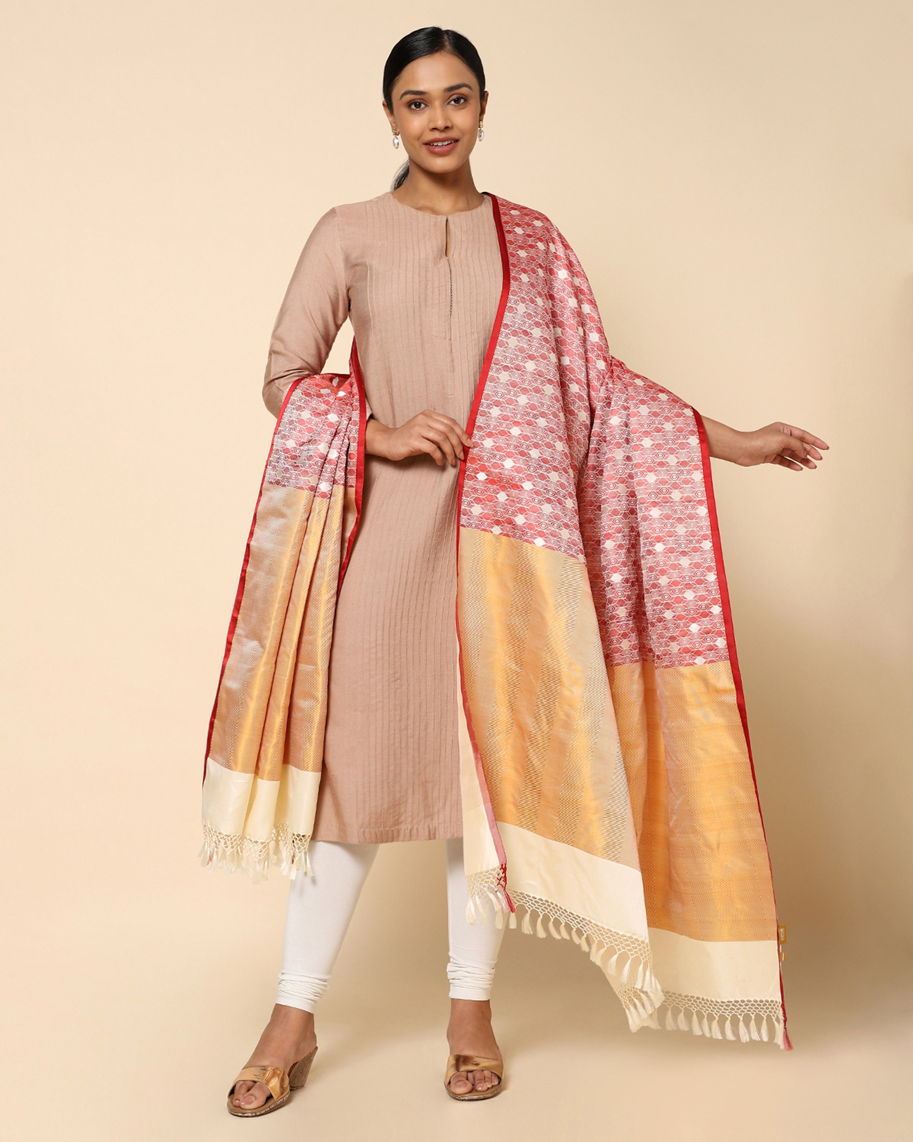Geo Saga Banarasi Tanchoi Silk Dupatta