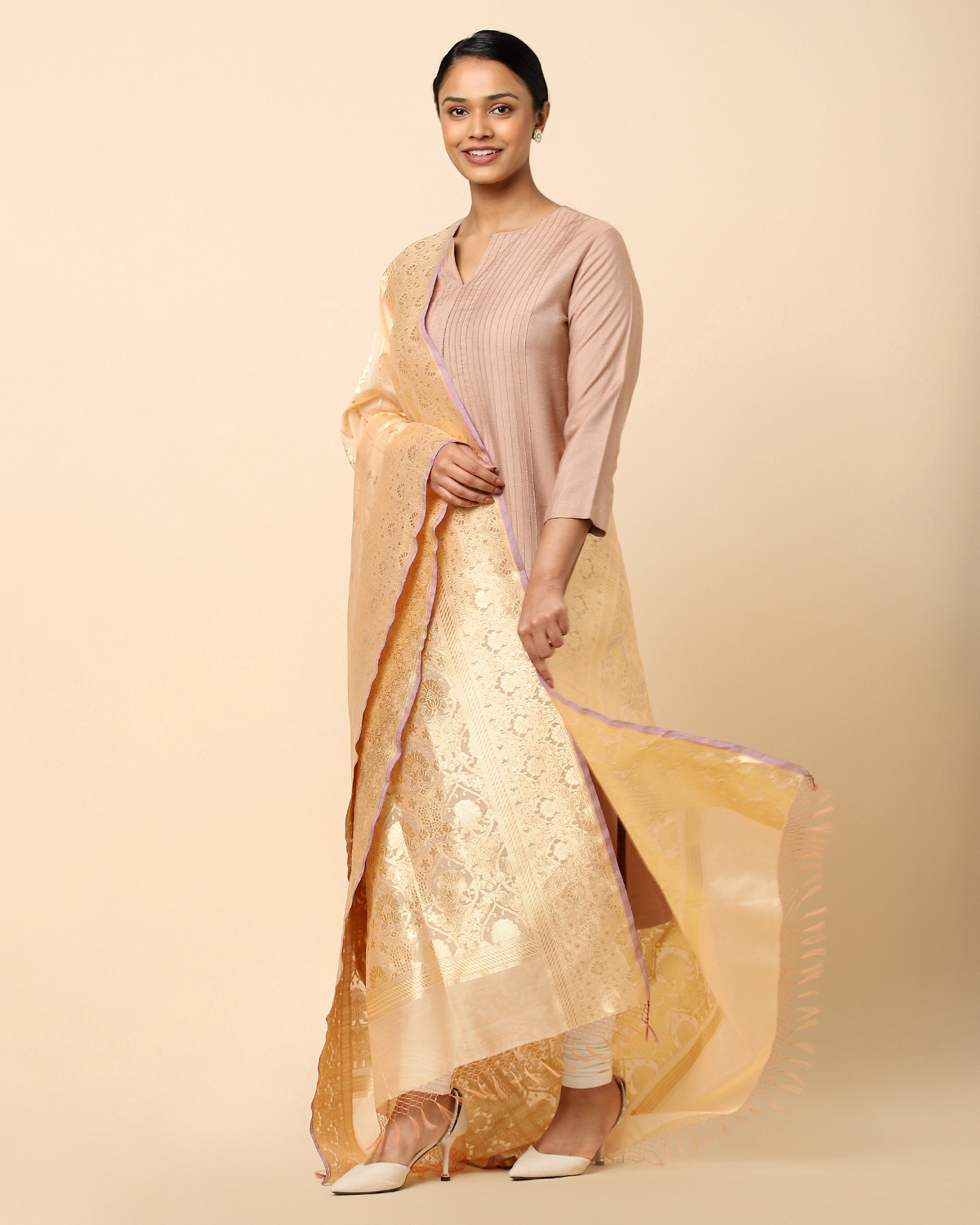 Vadi Banarasi Powdi Silk Cotton Dupatta