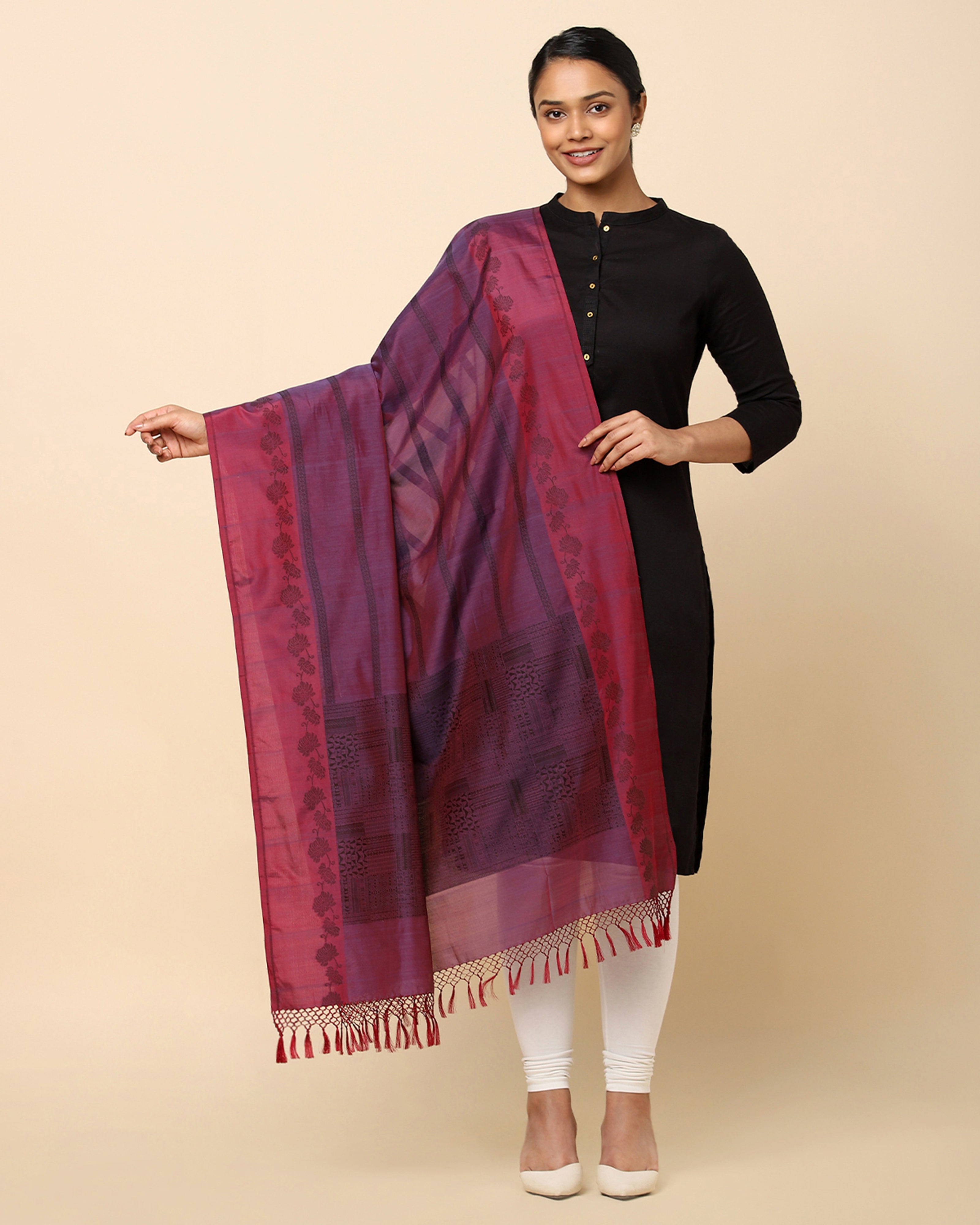 Purva Banarasi Powdi Silk Cotton Dupatta