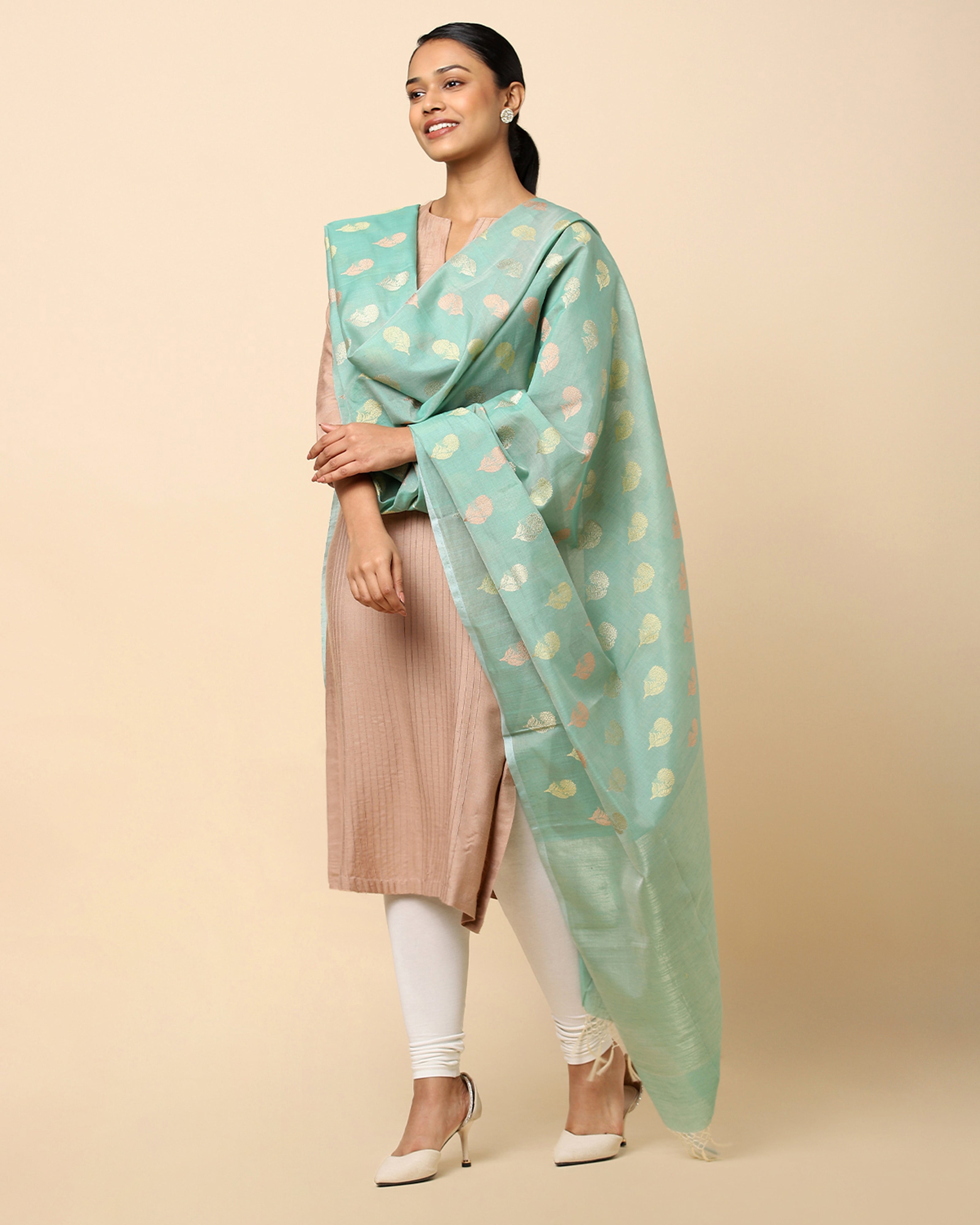 Gulab Banarasi Kadwa Silk Cotton Dupatta