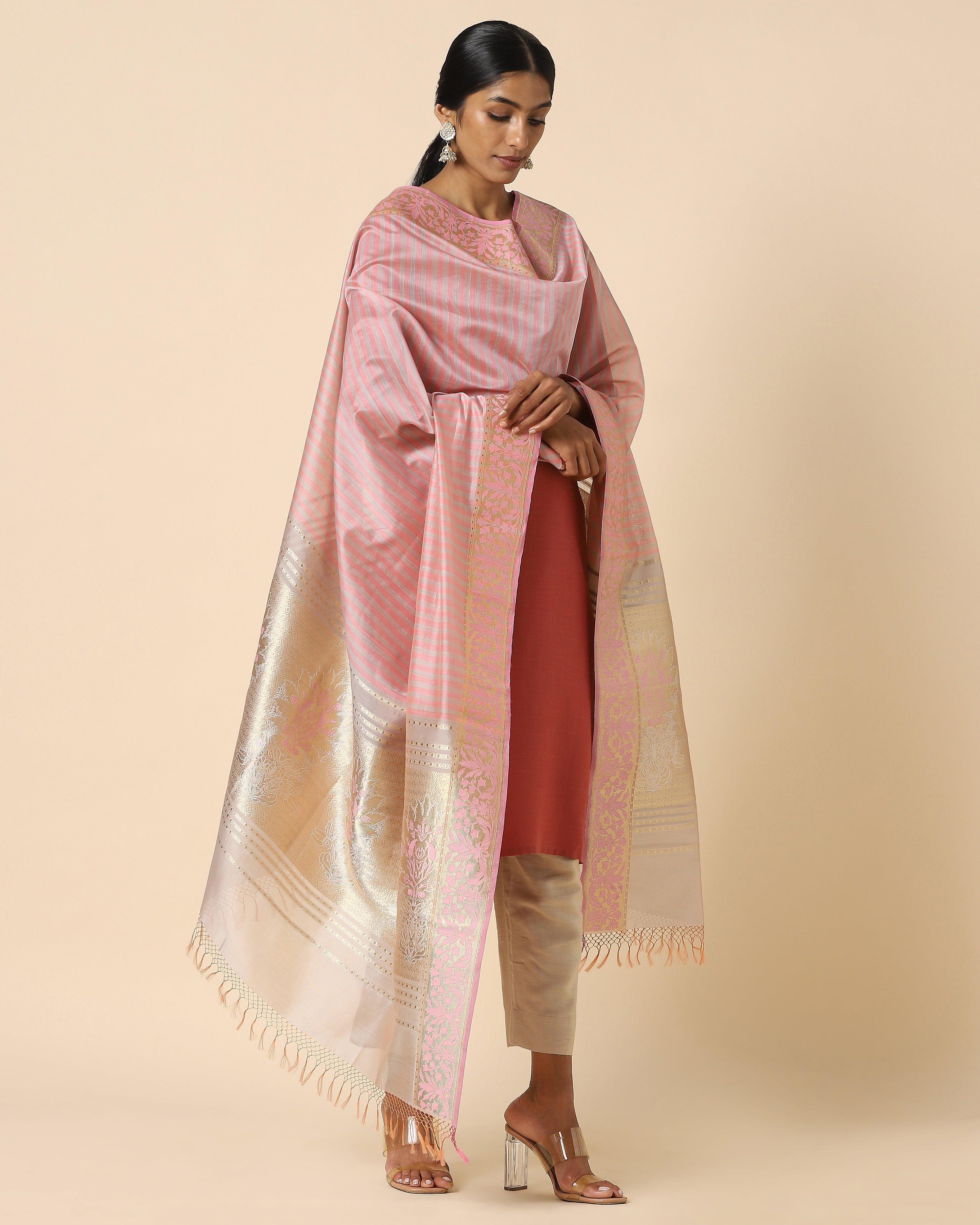 Bani Banarasi Kadwa Silk Cotton Dupatta