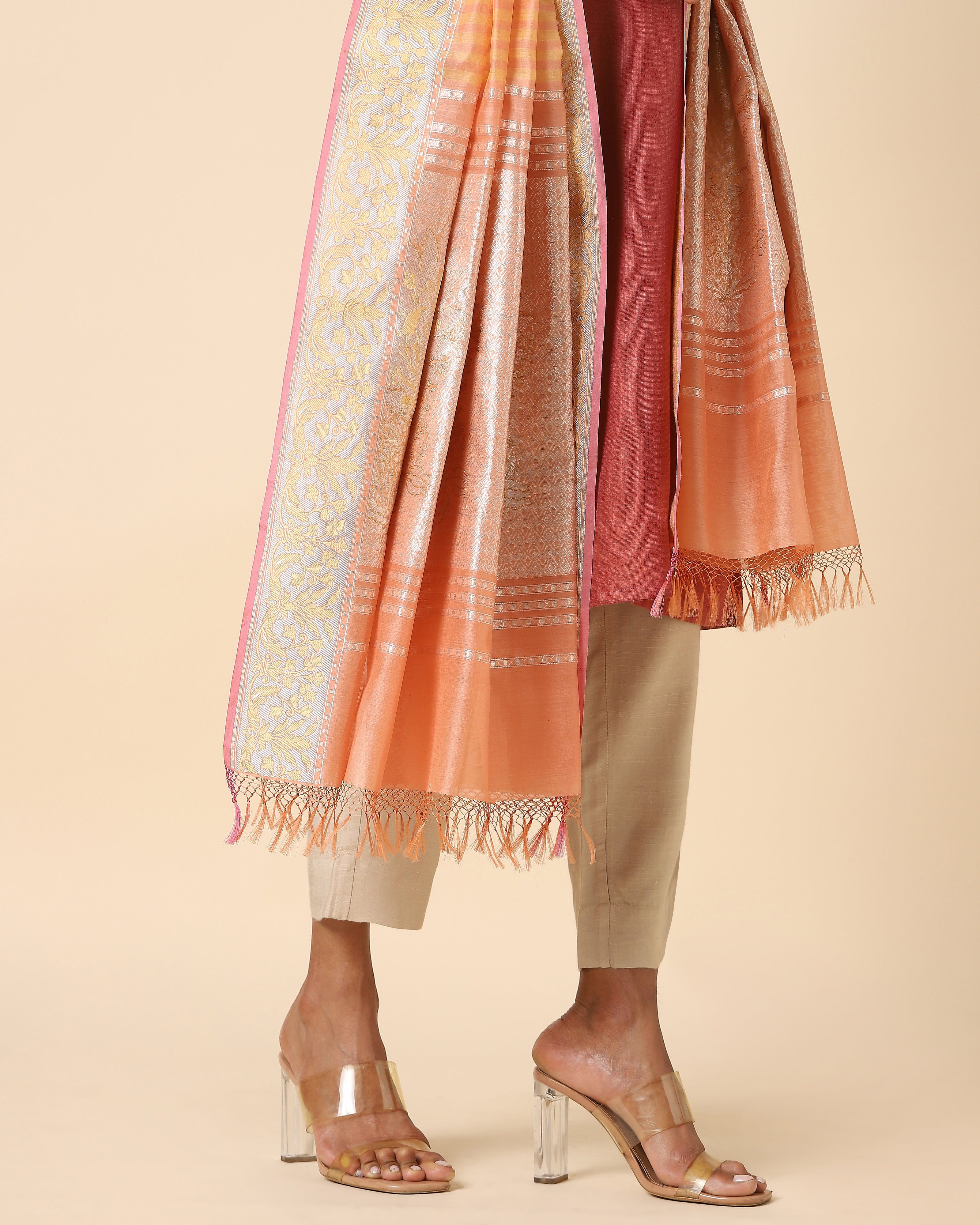 Bani Banarasi Kadwa Silk Cotton Dupatta