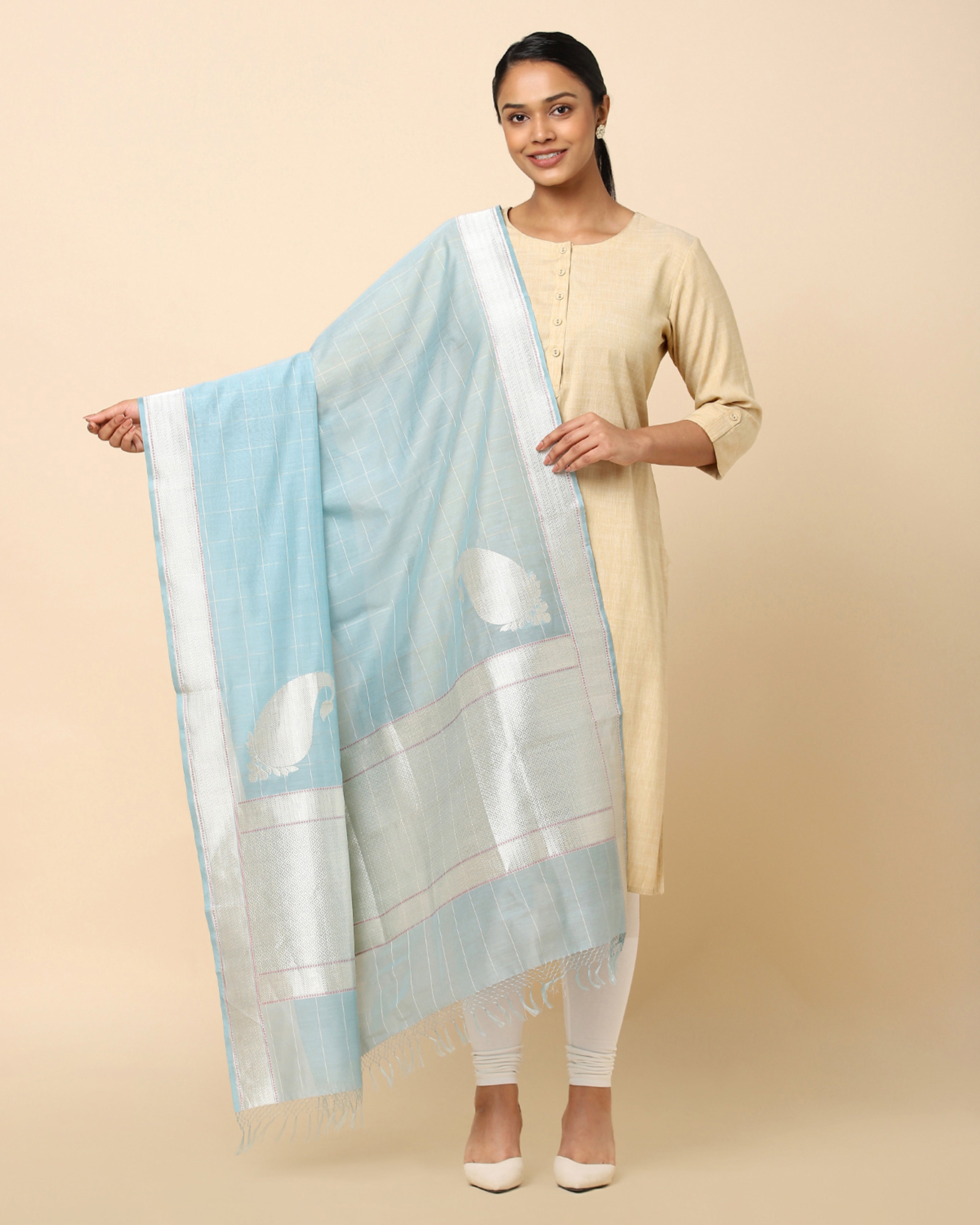 Gayatri Banarasi Kadwa Silk Cotton Dupatta