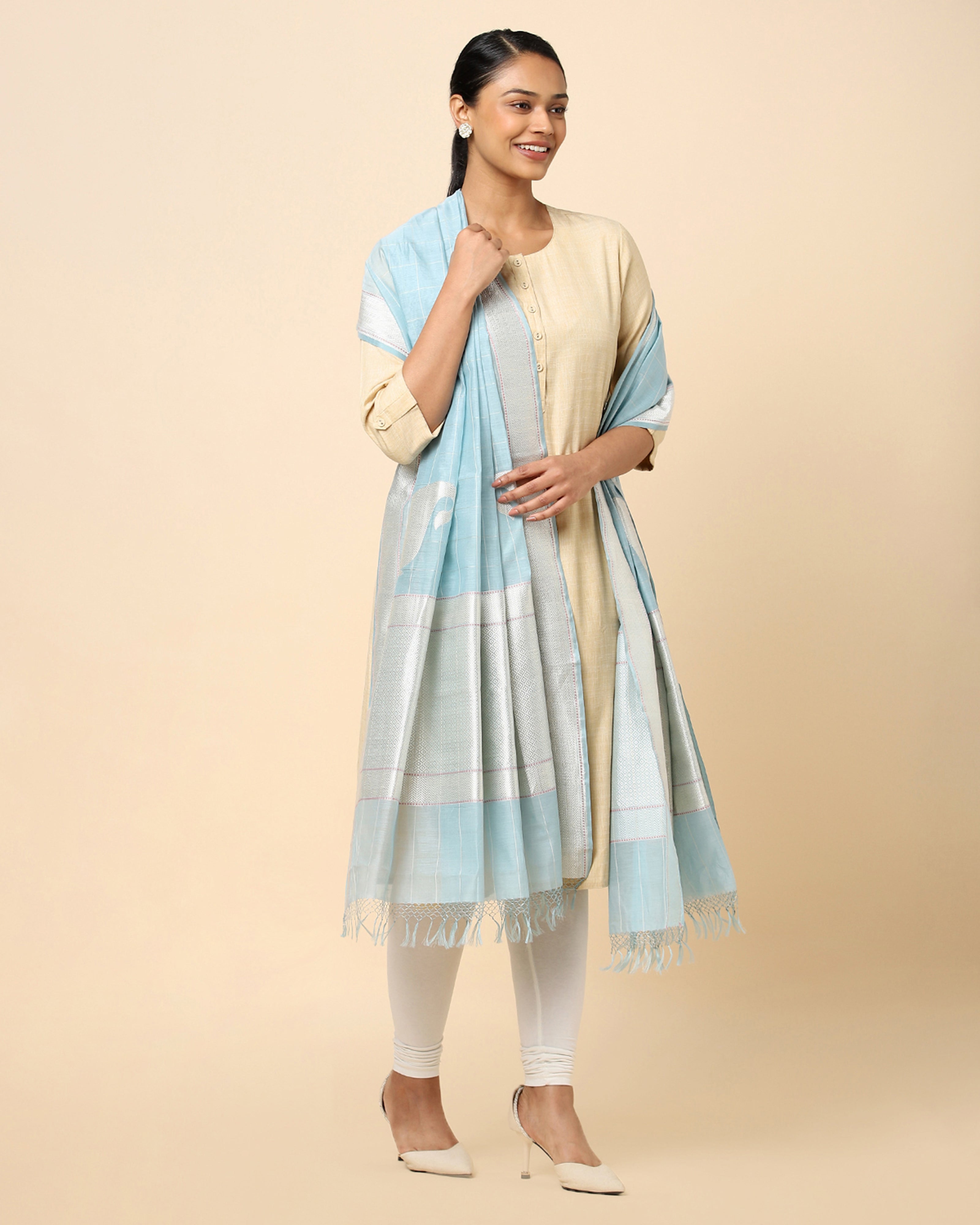 Gayatri Banarasi Kadwa Silk Cotton Dupatta