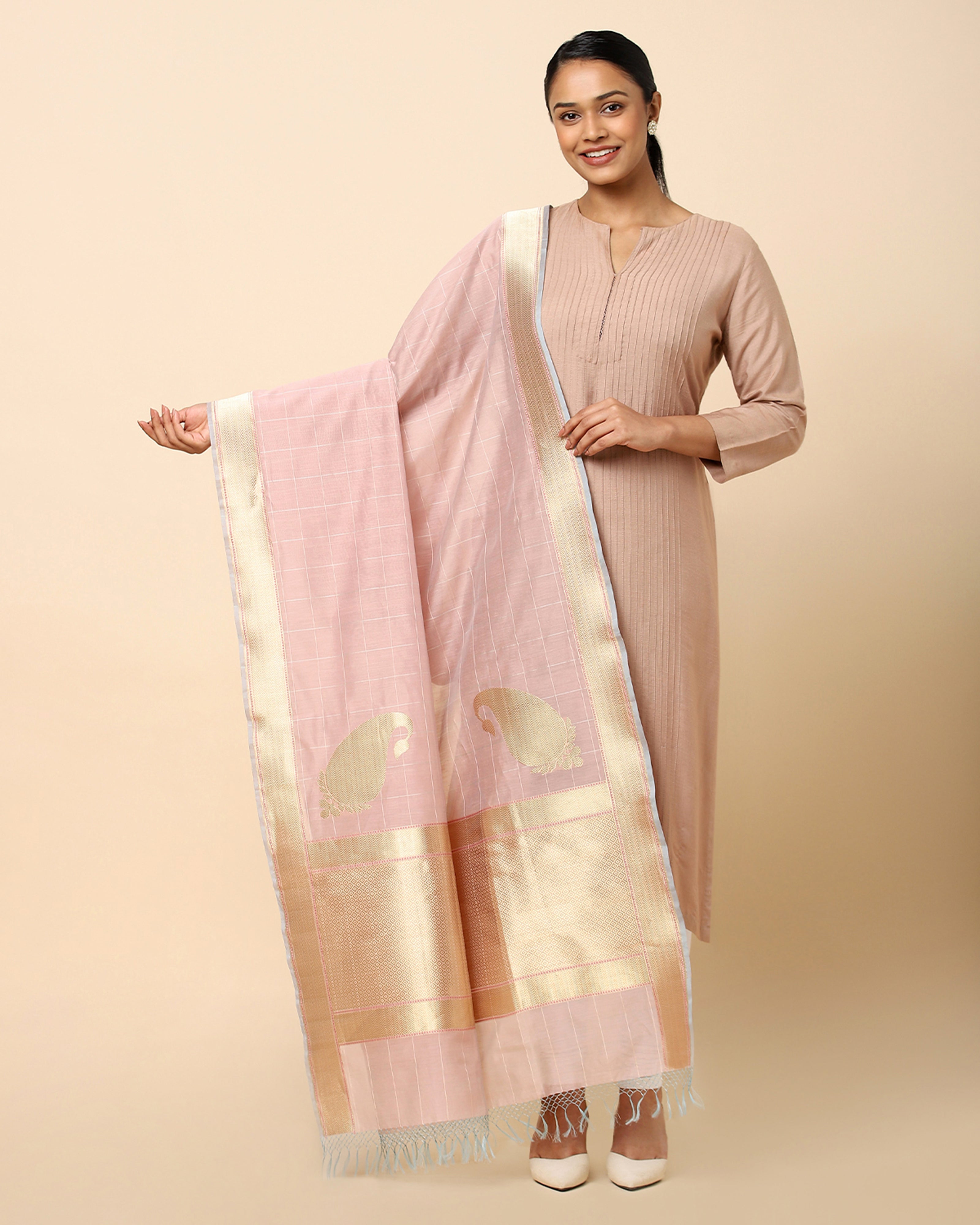 Gayatri Banarasi Kadwa Silk Cotton Dupatta