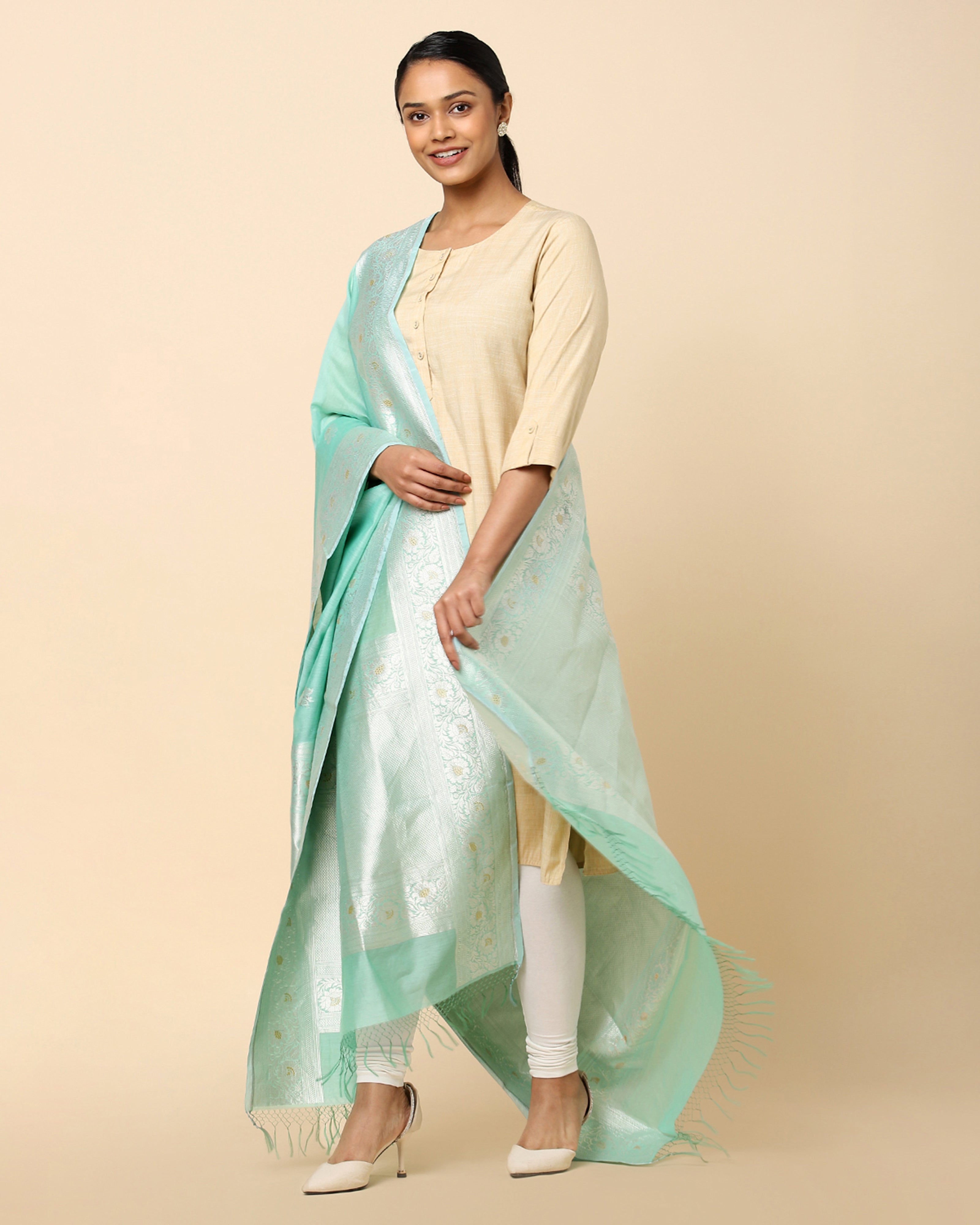 Keerti Banarasi Kadwa Silk Cotton Dupatta