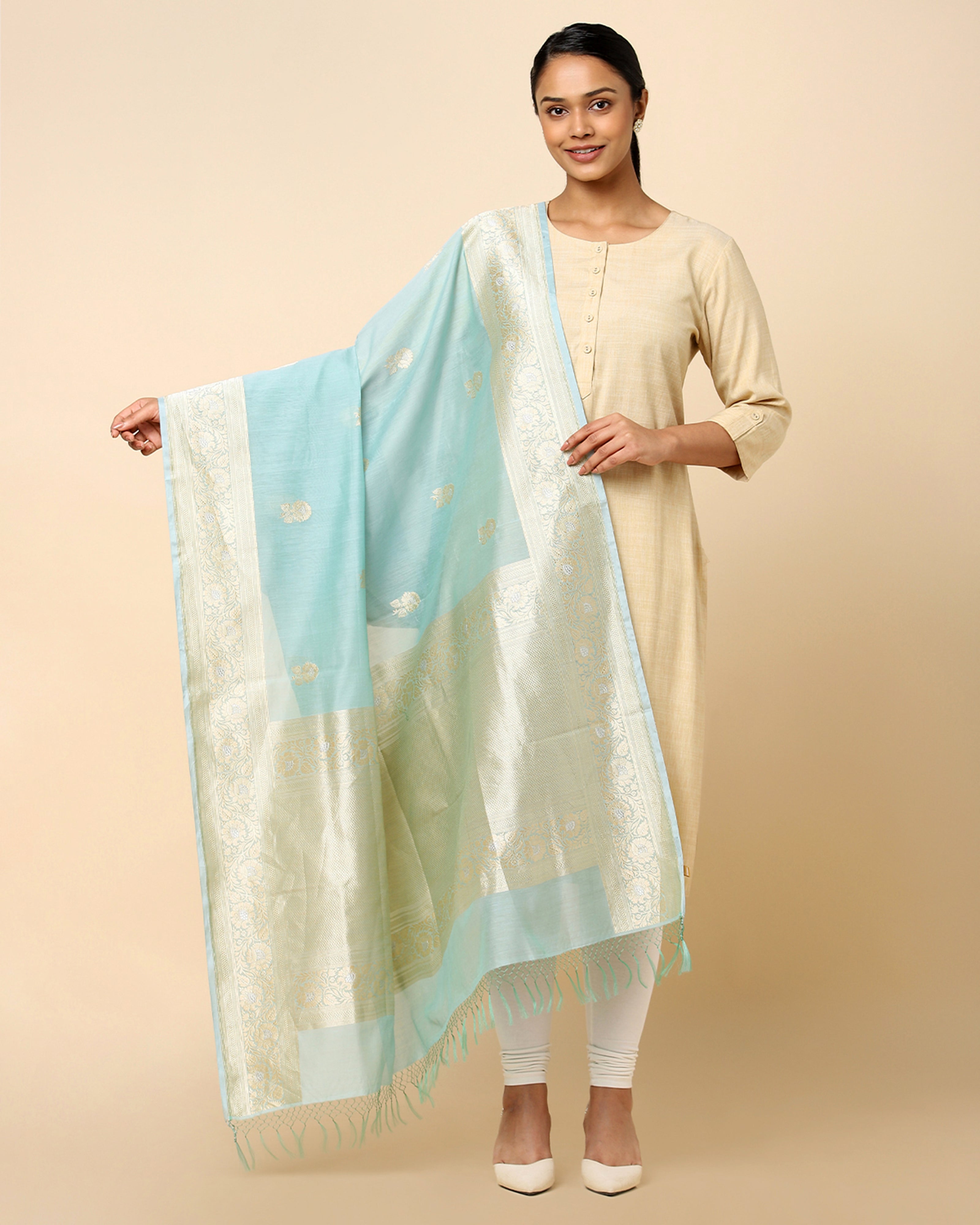 Keerti Banarasi Kadwa Silk Cotton Dupatta