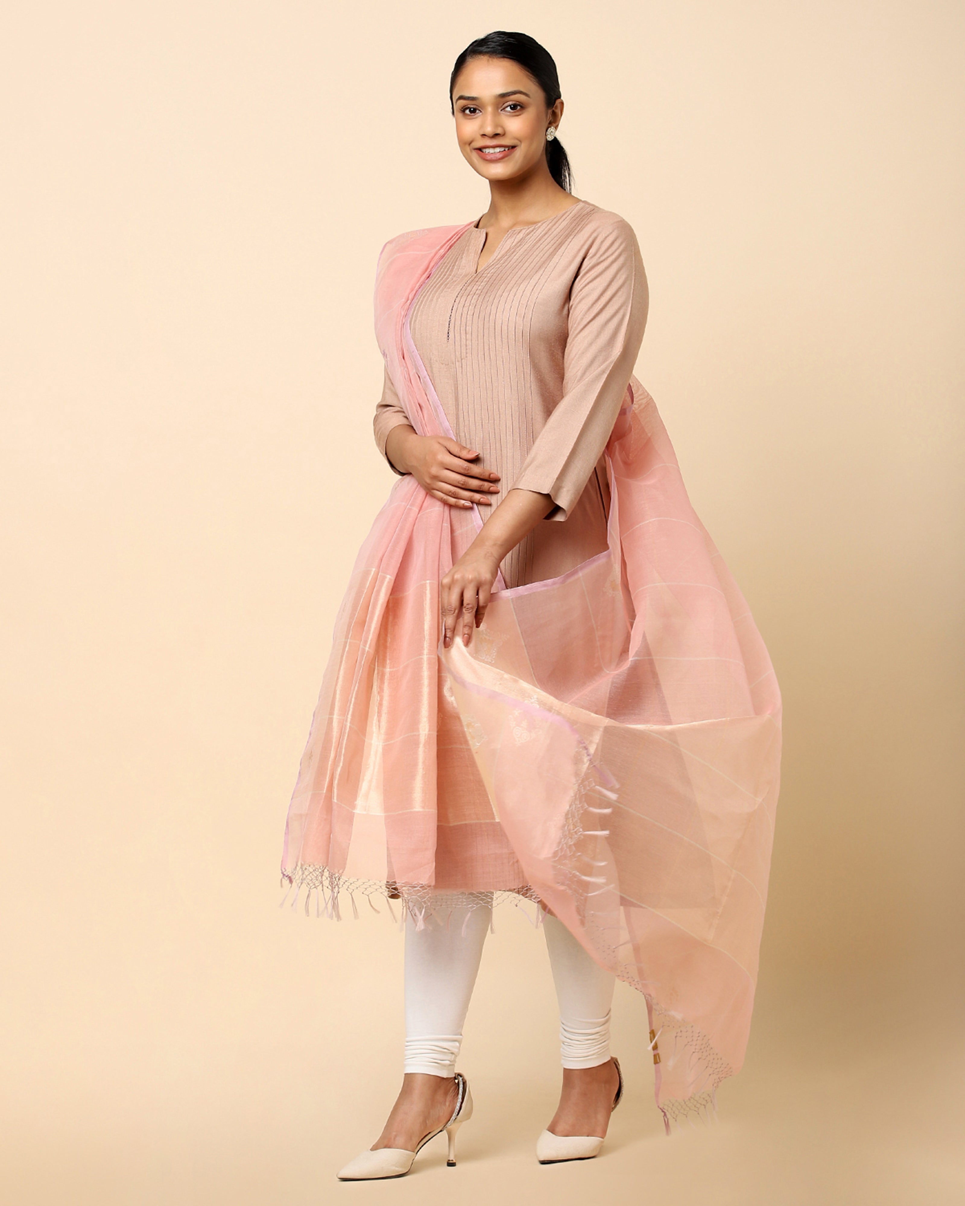 Parthee Banarasi Jamdani Silk Cotton Dupatta