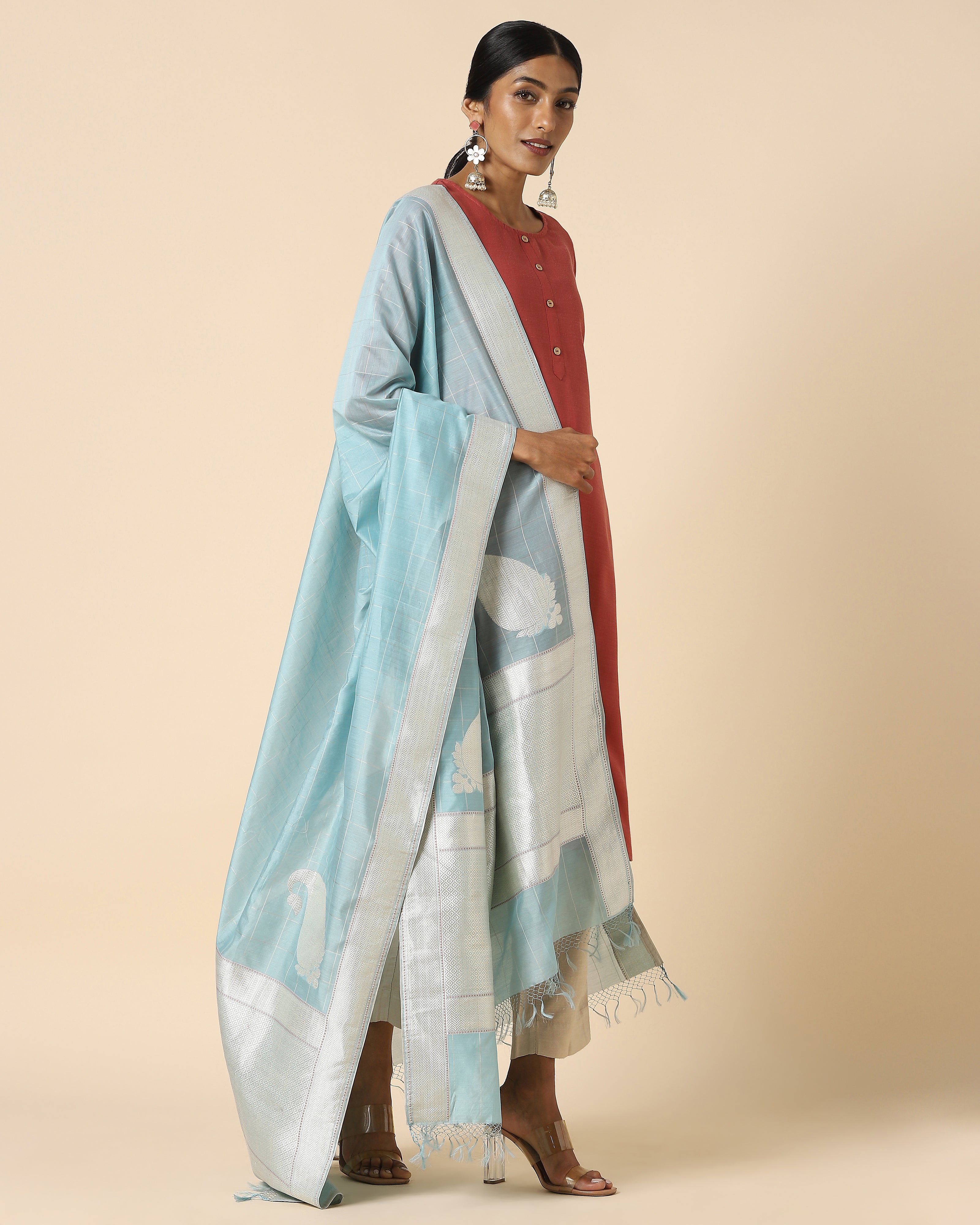 Gayatri Banarasi Kadwa Silk Cotton Dupatta