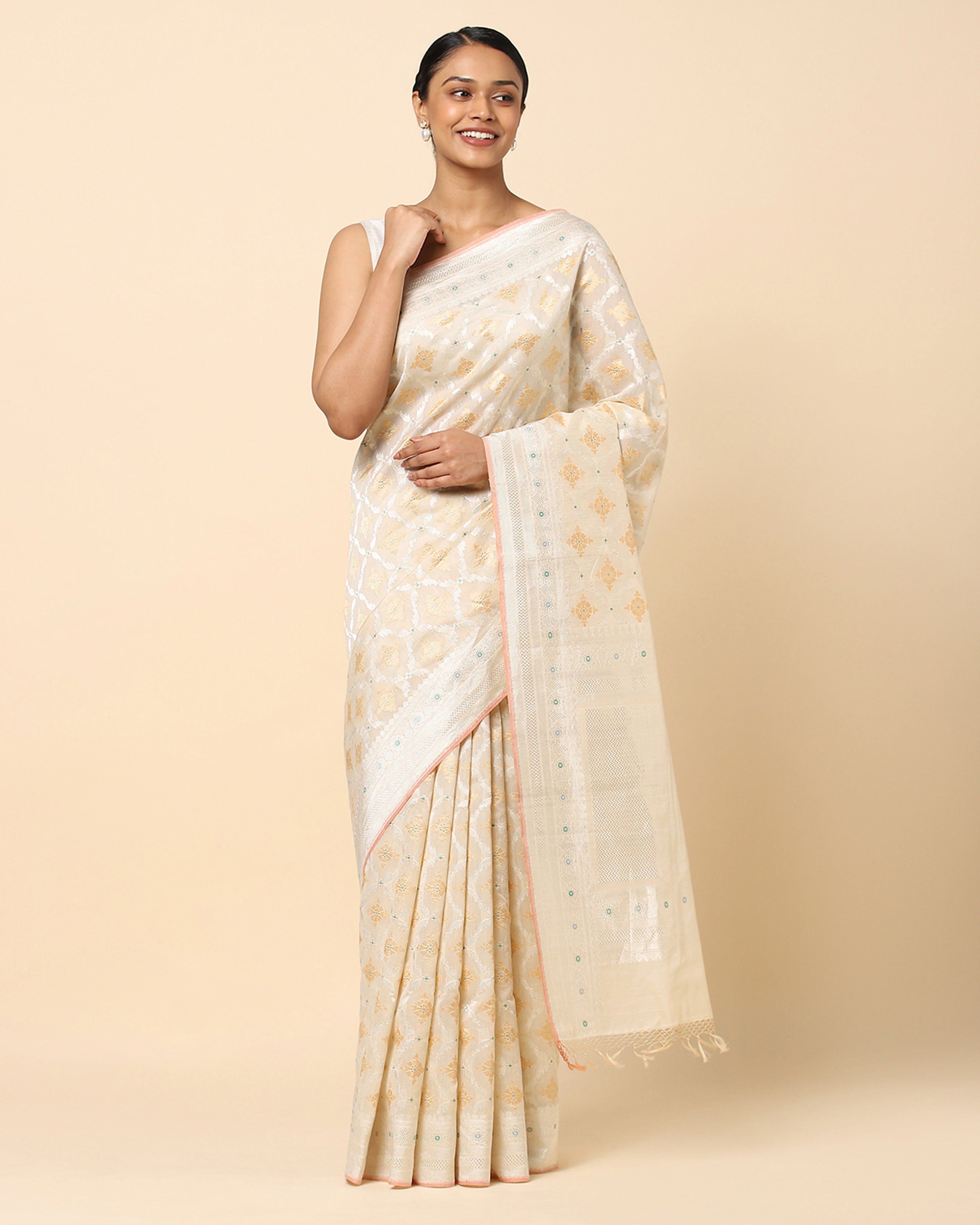 Gharonda Banarasi Kadwa Silk Cotton Saree