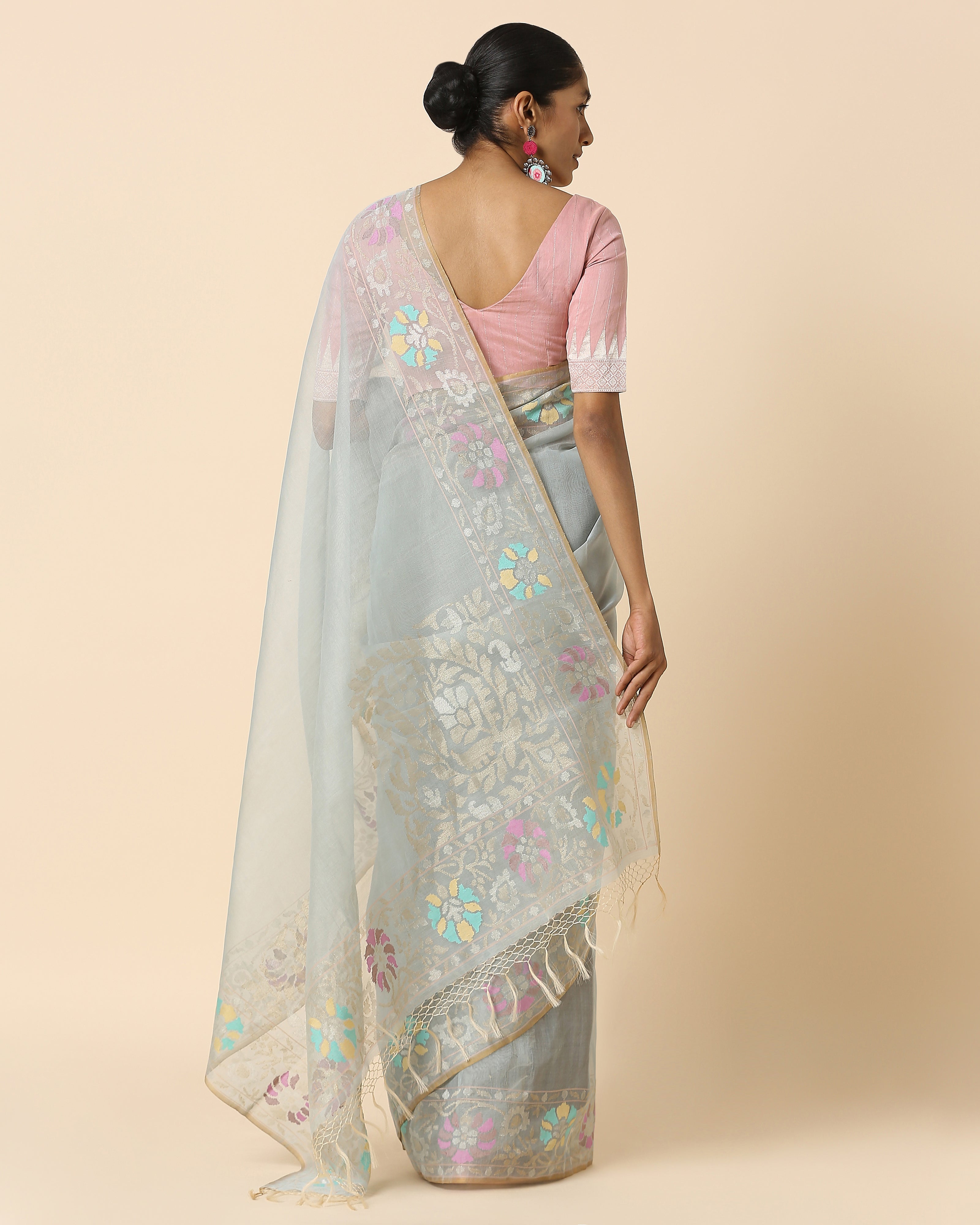 Vrinda Banarasi Jamdani Silk Cotton Saree