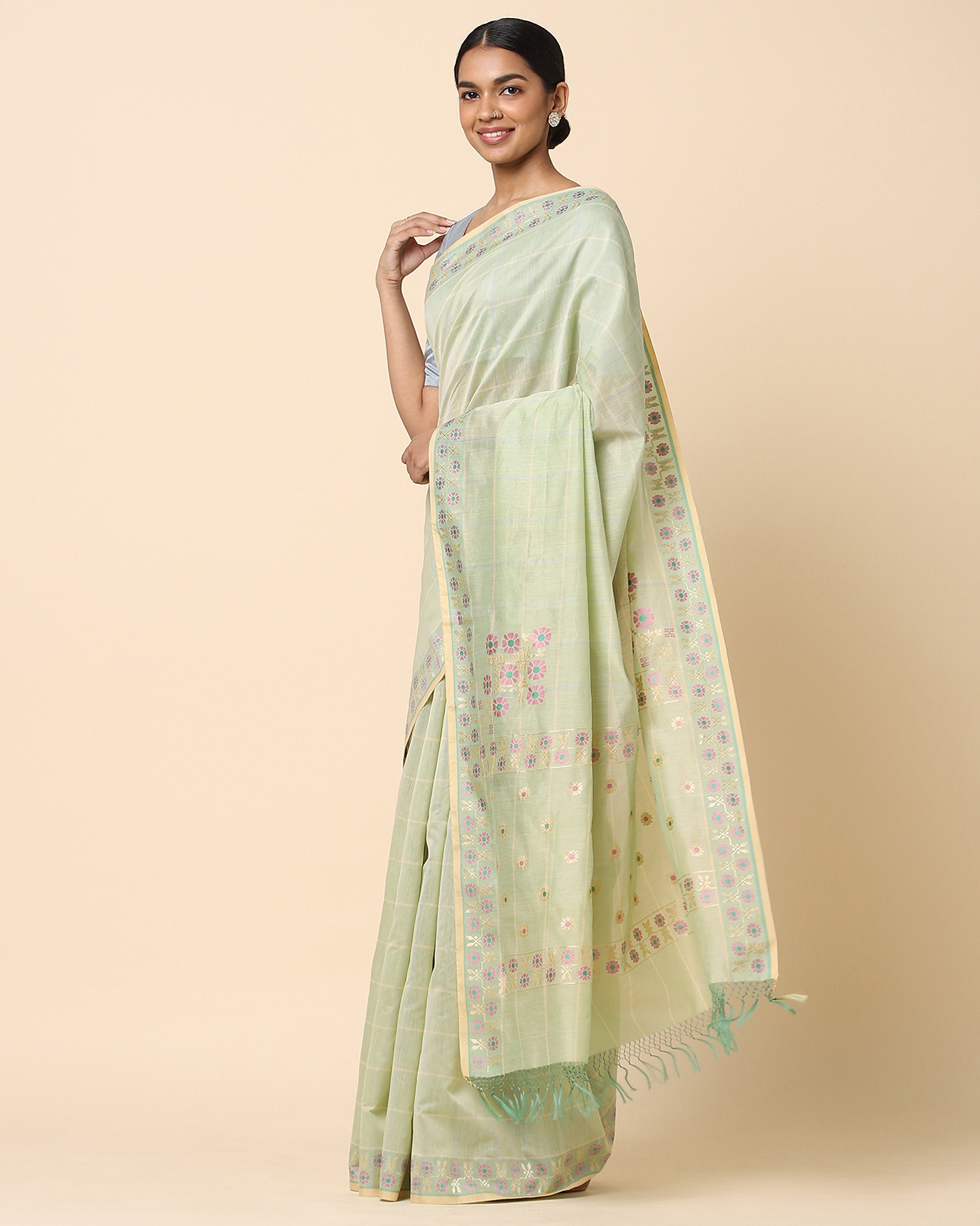 Maheema Banarasi Kadwa Silk Cotton Saree