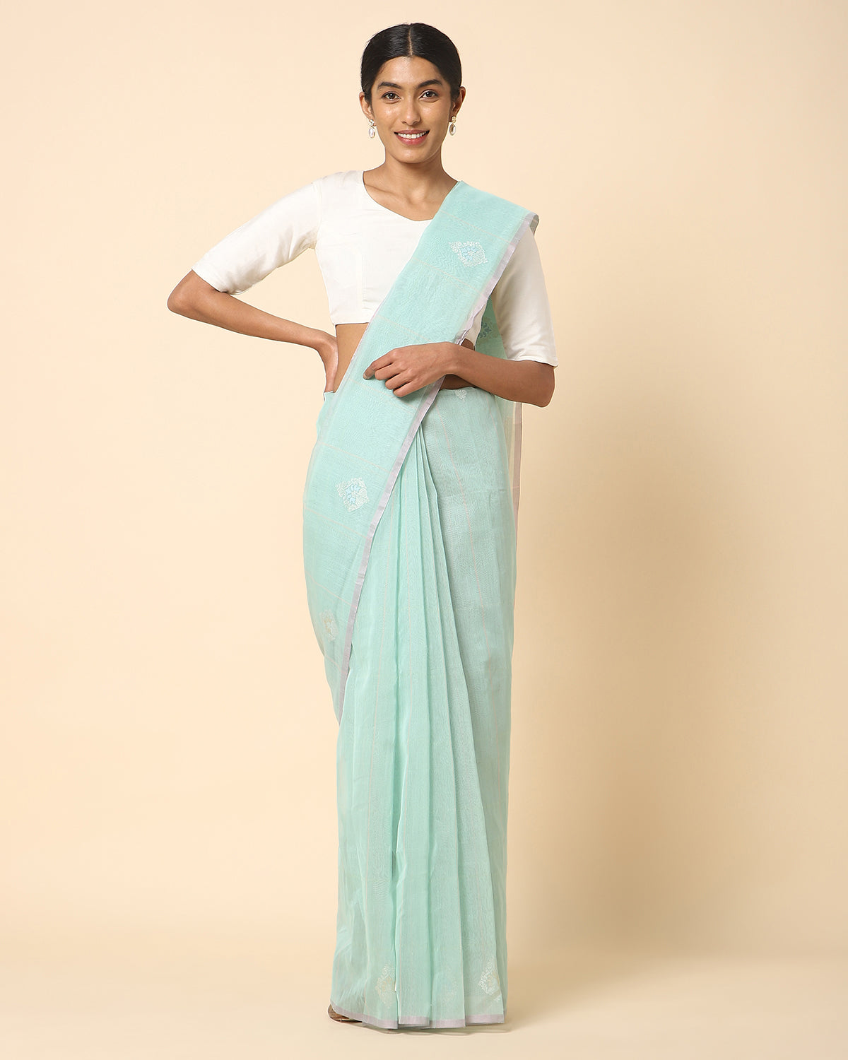 Parthee Banarasi Jamdani Silk Cotton Saree