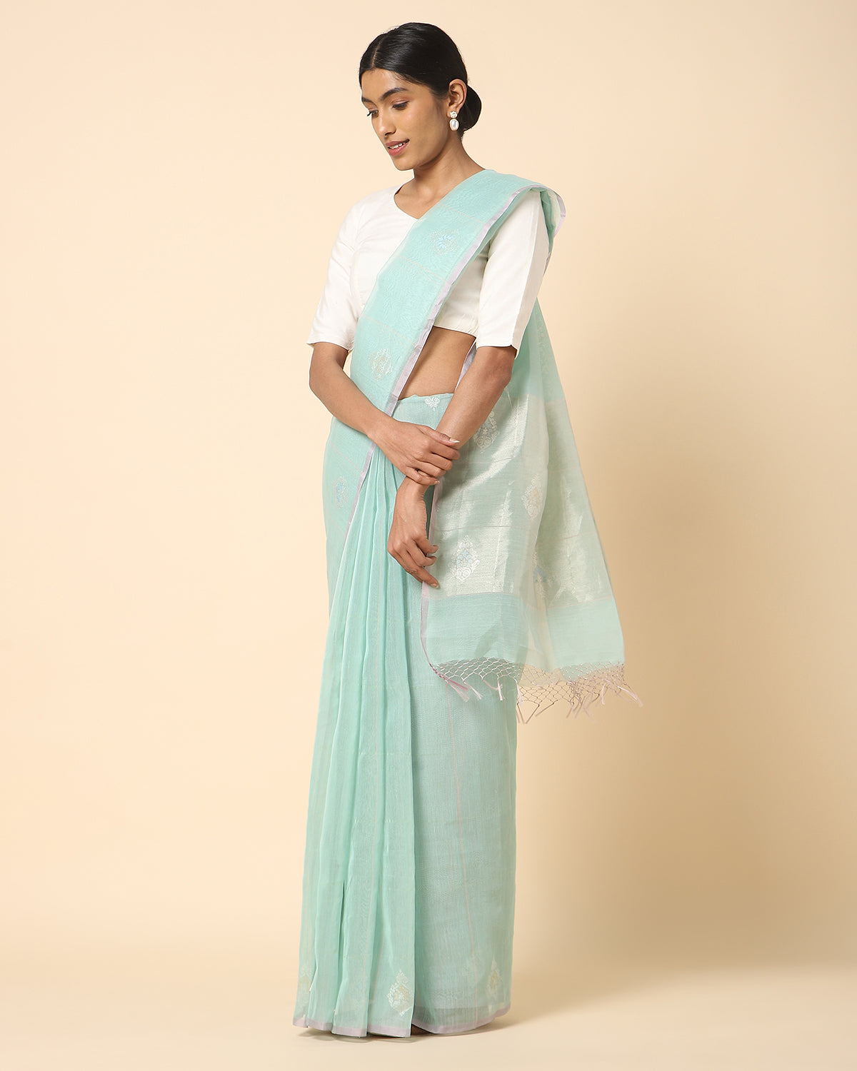 Parthee Banarasi Jamdani Silk Cotton Saree